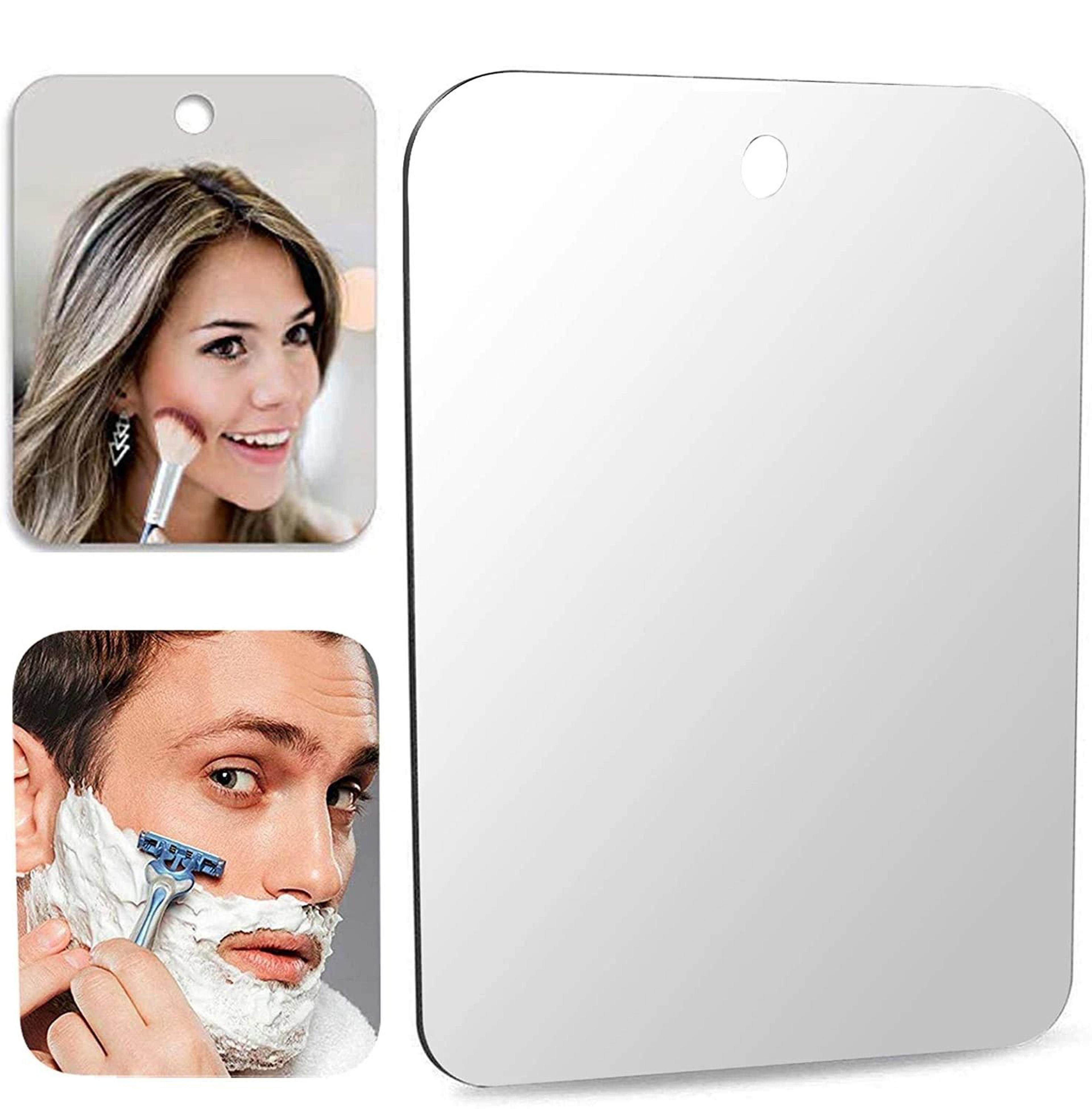 unbreakable fog-free acrylic shower mirror with wall suction cup