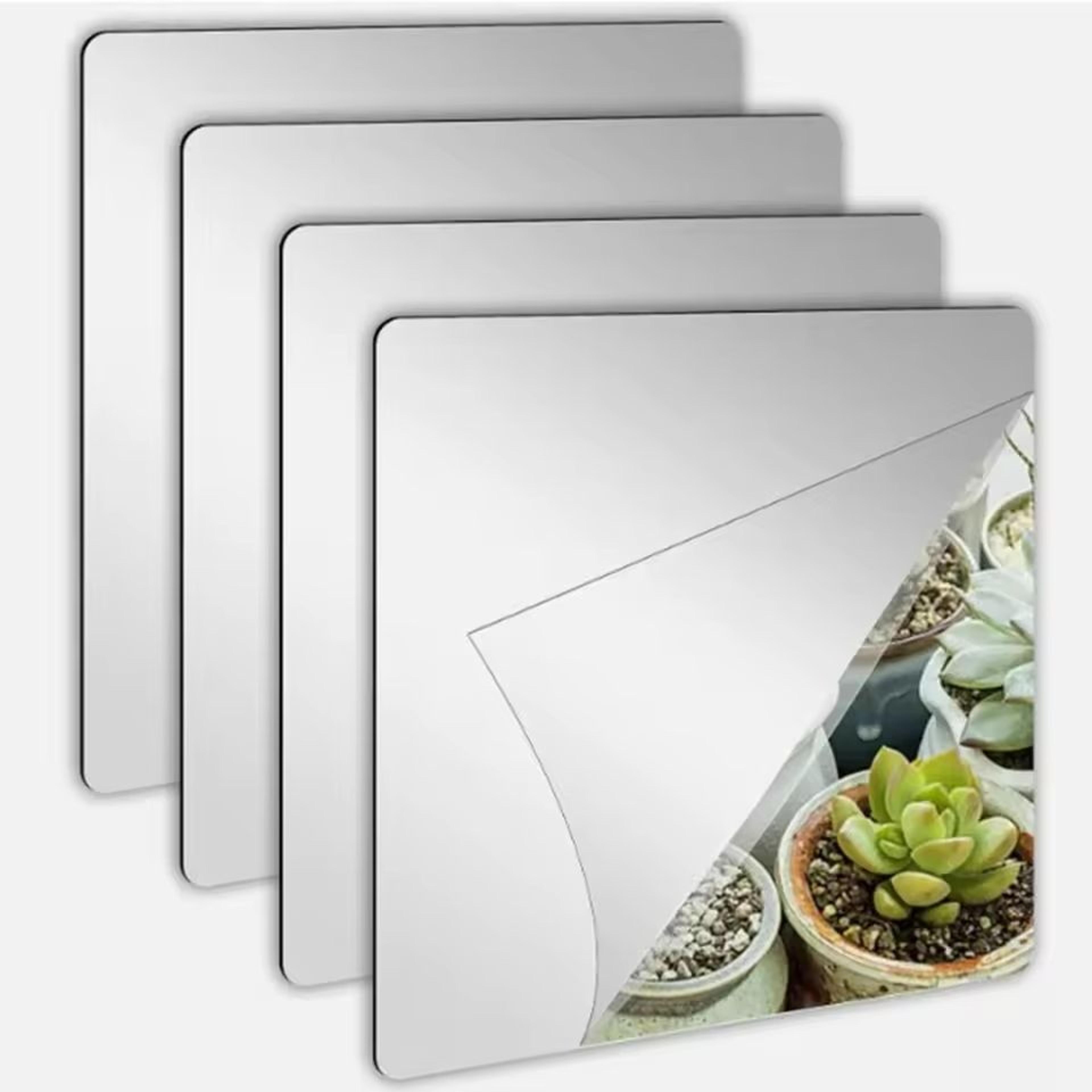4-piece self-adhesive soft acrylic mirror tile set