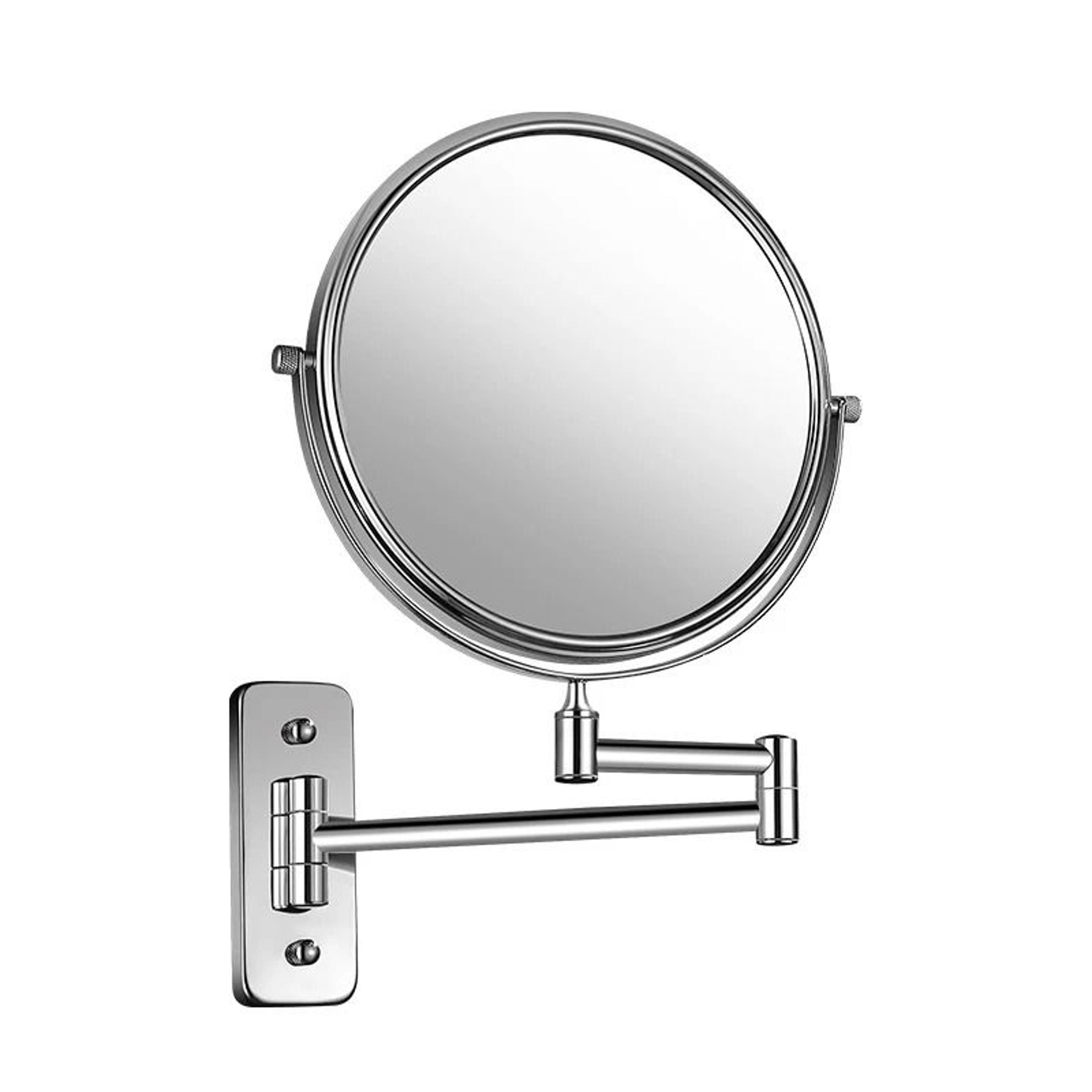 dual-sided wall-mounted extendable vanity mirror with magnification