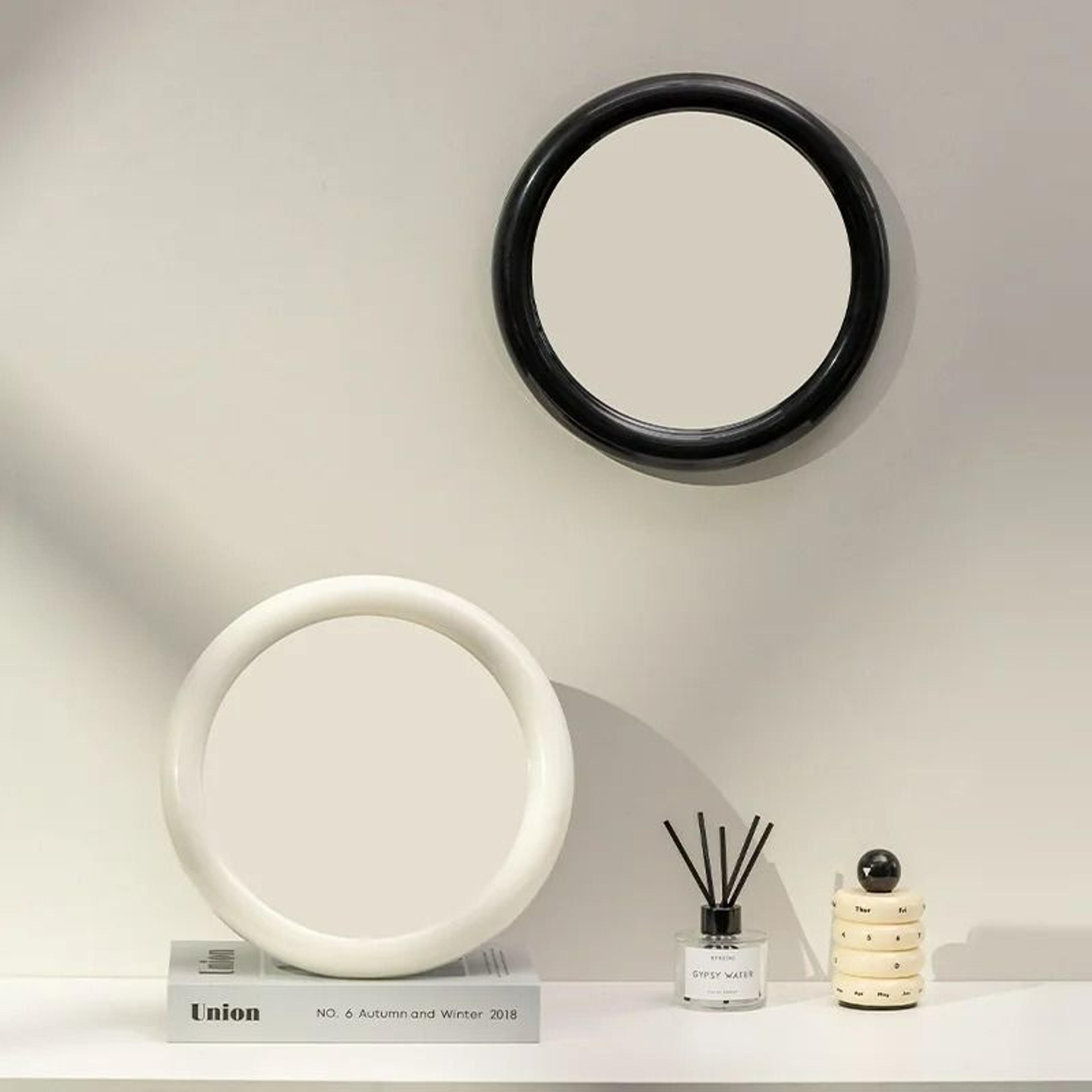 nordic round dual-use glass wall & desktop mirror