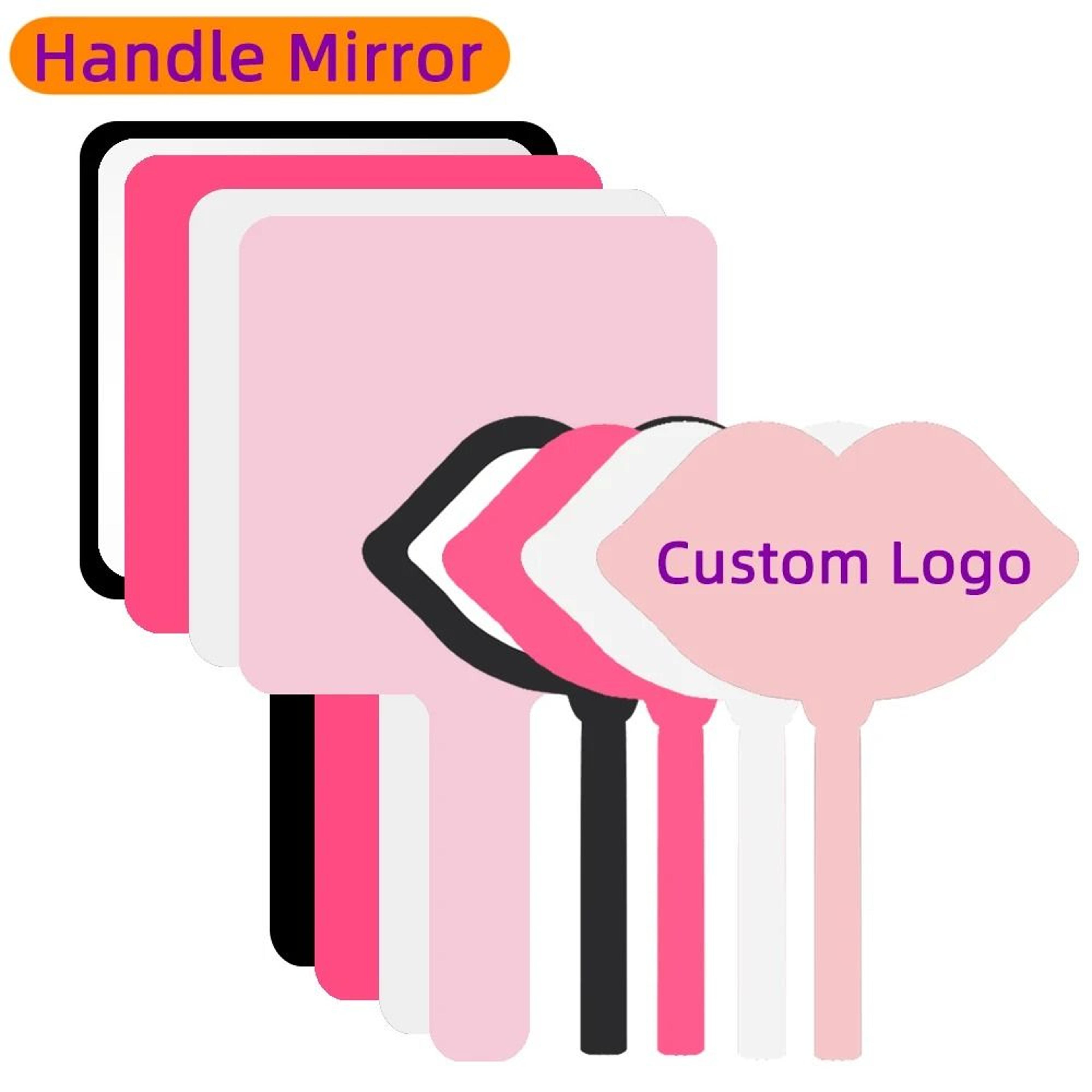 personalized salon hand mirror with custom logo