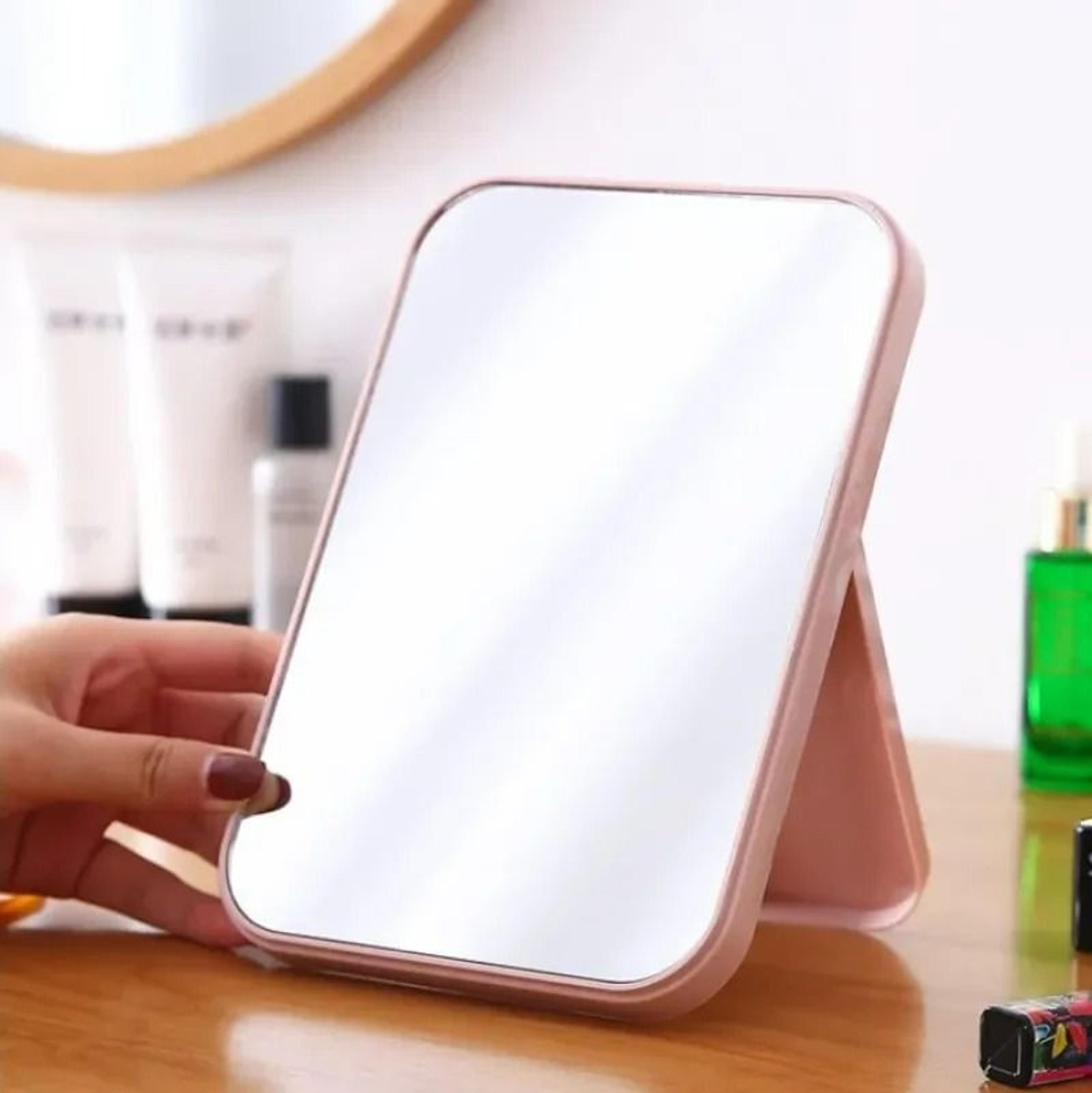 portable folding square desktop makeup mirror