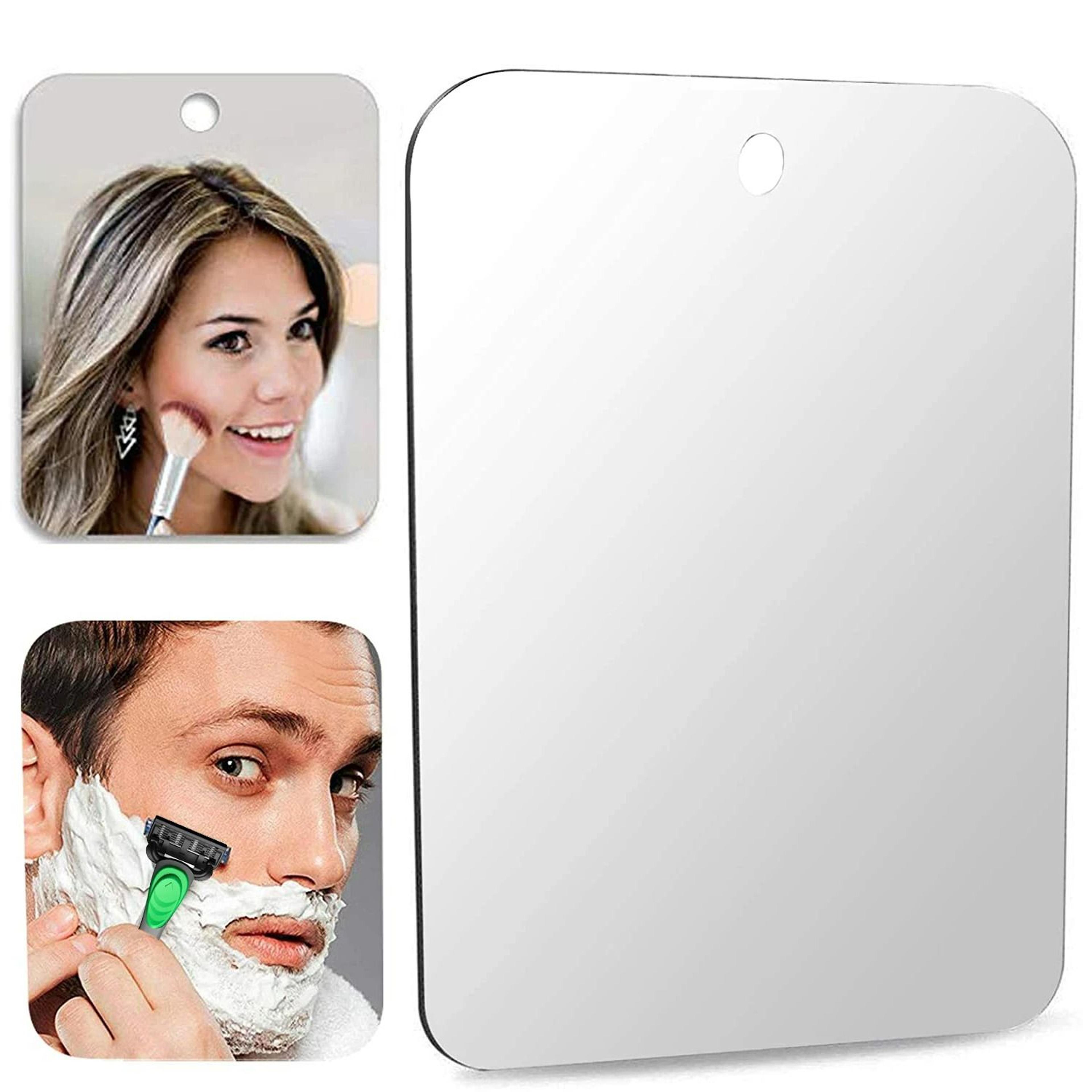 shatterproof fogless acrylic shower shaving & makeup mirror