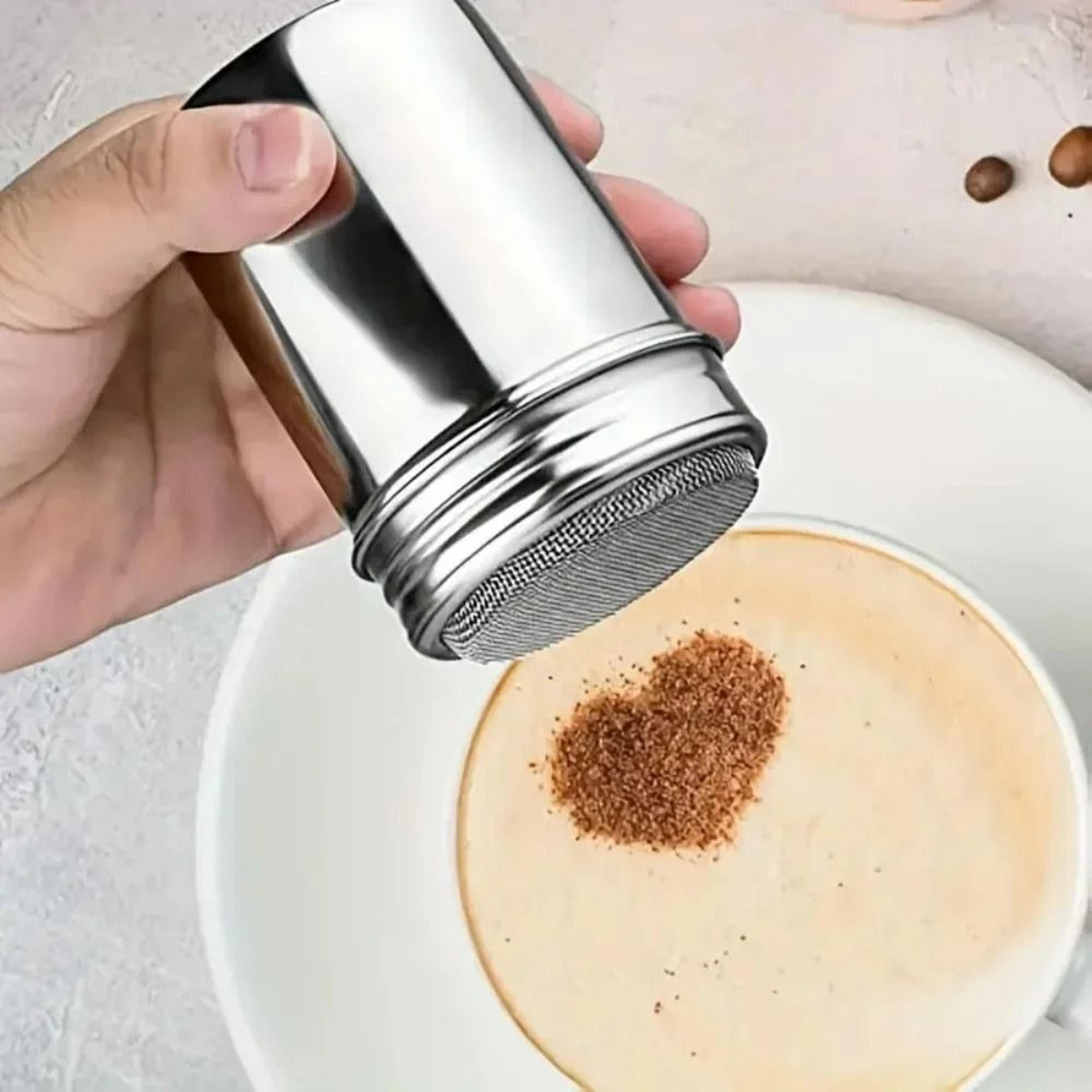 stainless steel fine mesh powder shaker dredger with dust-proof lid