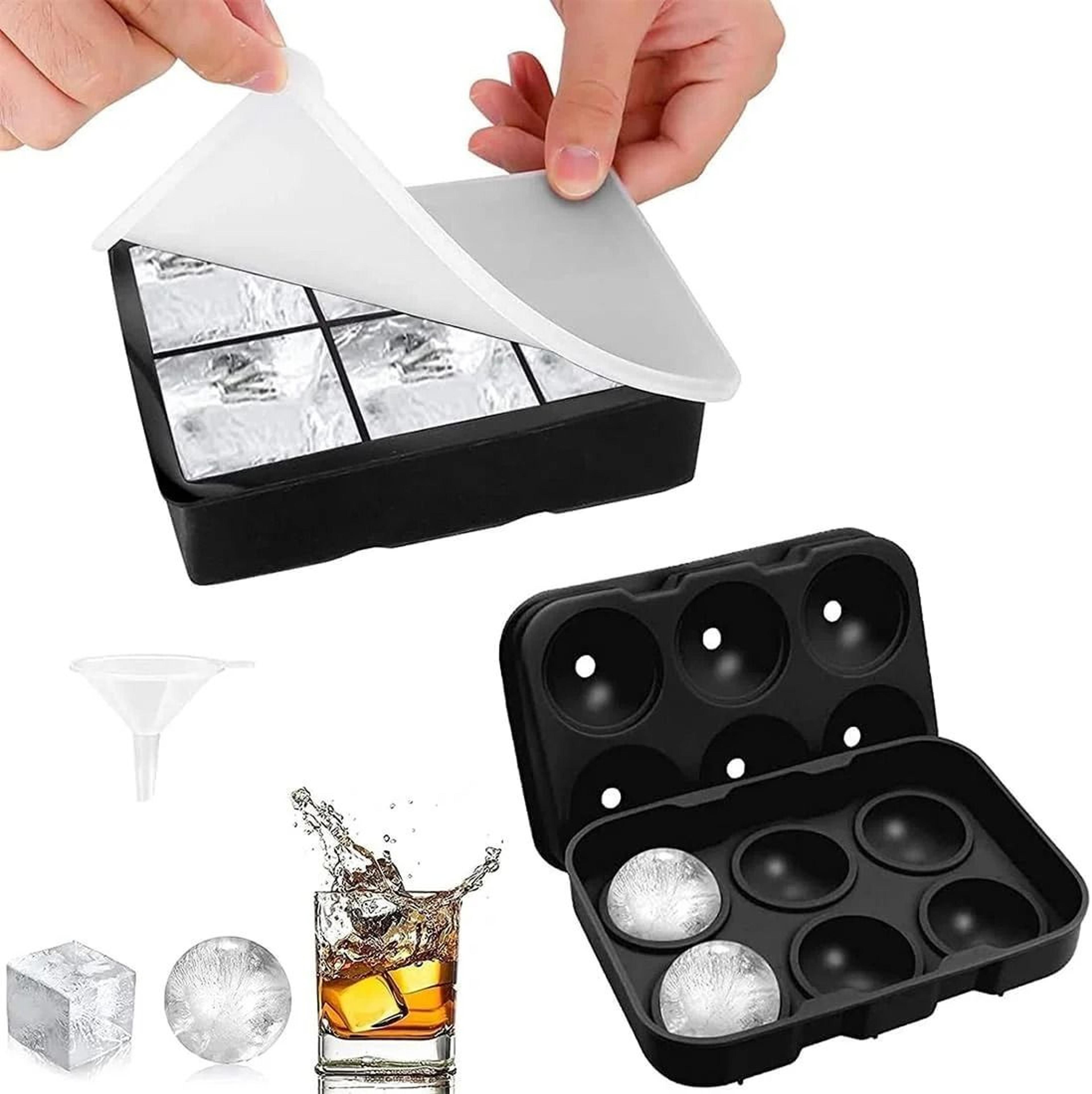 bpa-free flexible silicone ice cube tray with cover