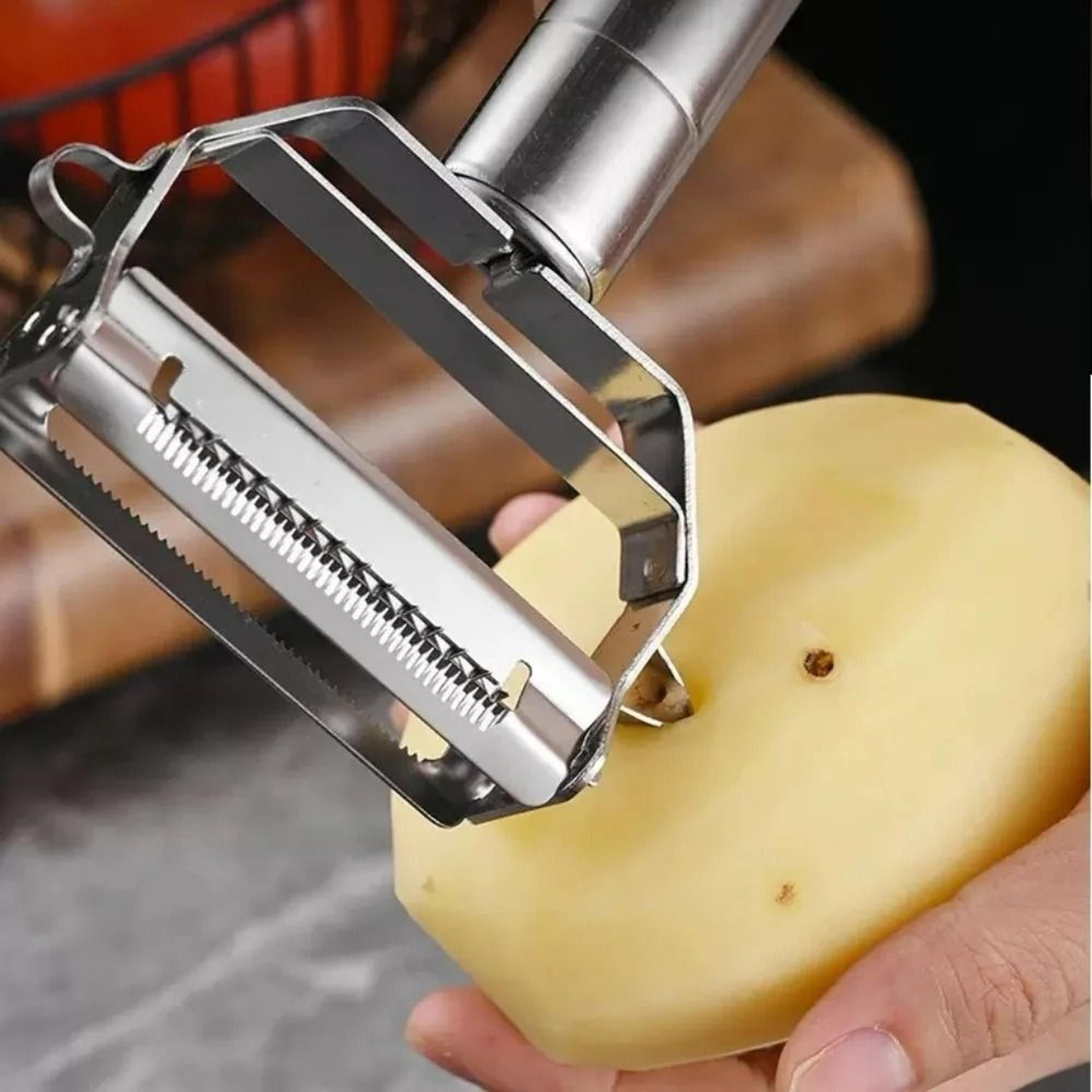 stainless steel dual-sided julienne & vegetable peeler