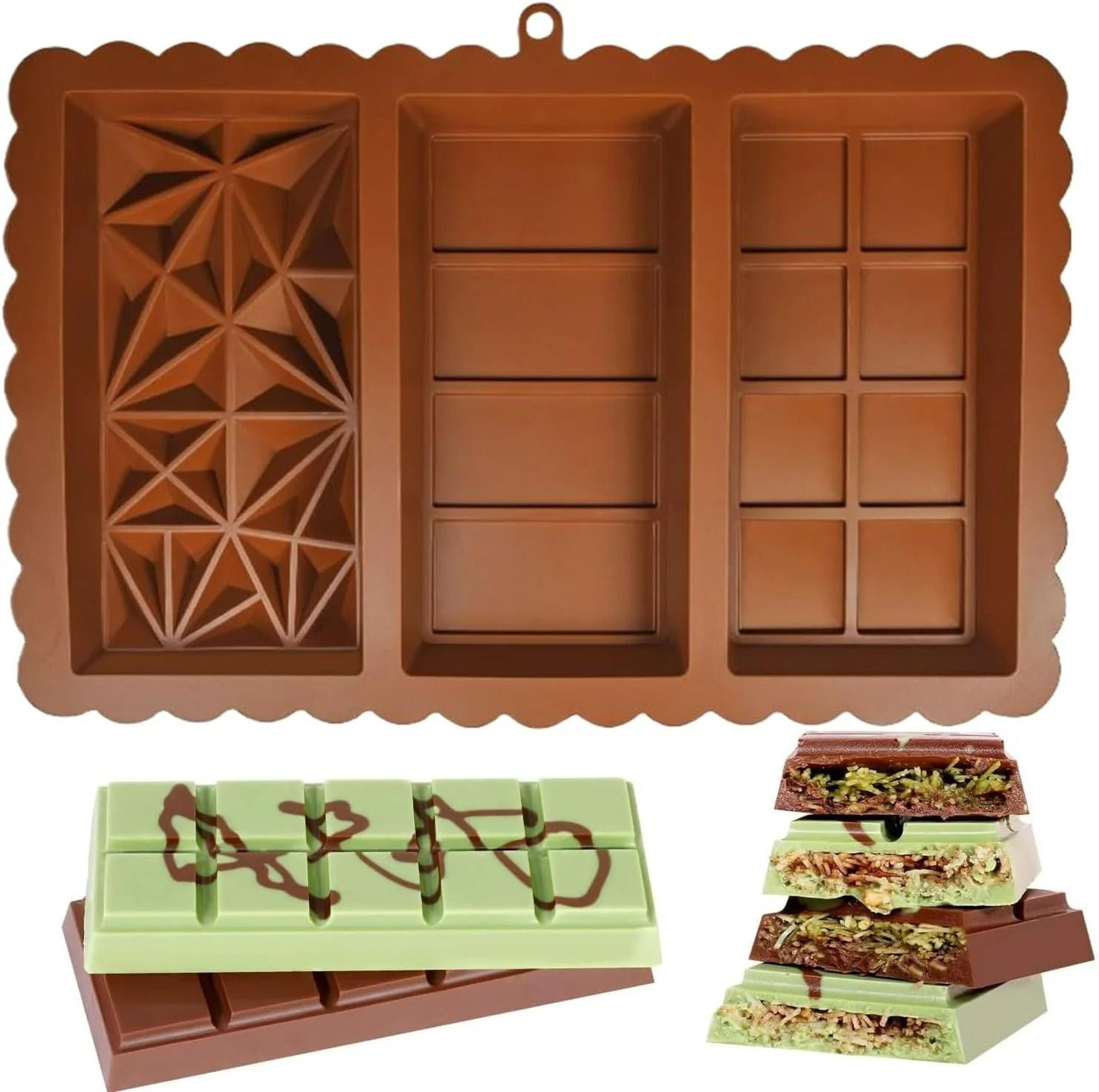 non-stick silicone chocolate bar & energy bar molds with hanging hole