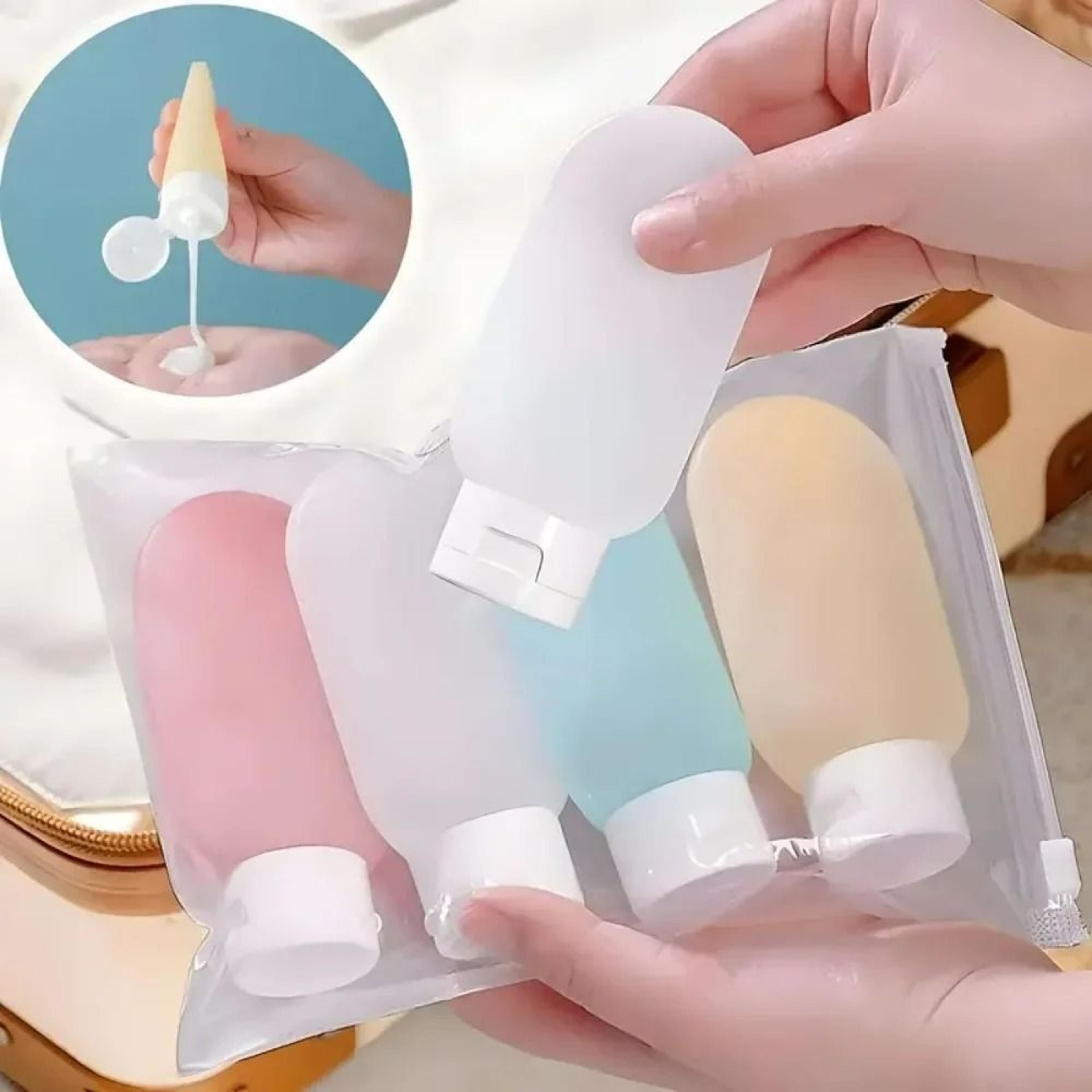 leak-proof refillable travel squeeze tubes ( pack of 4 )