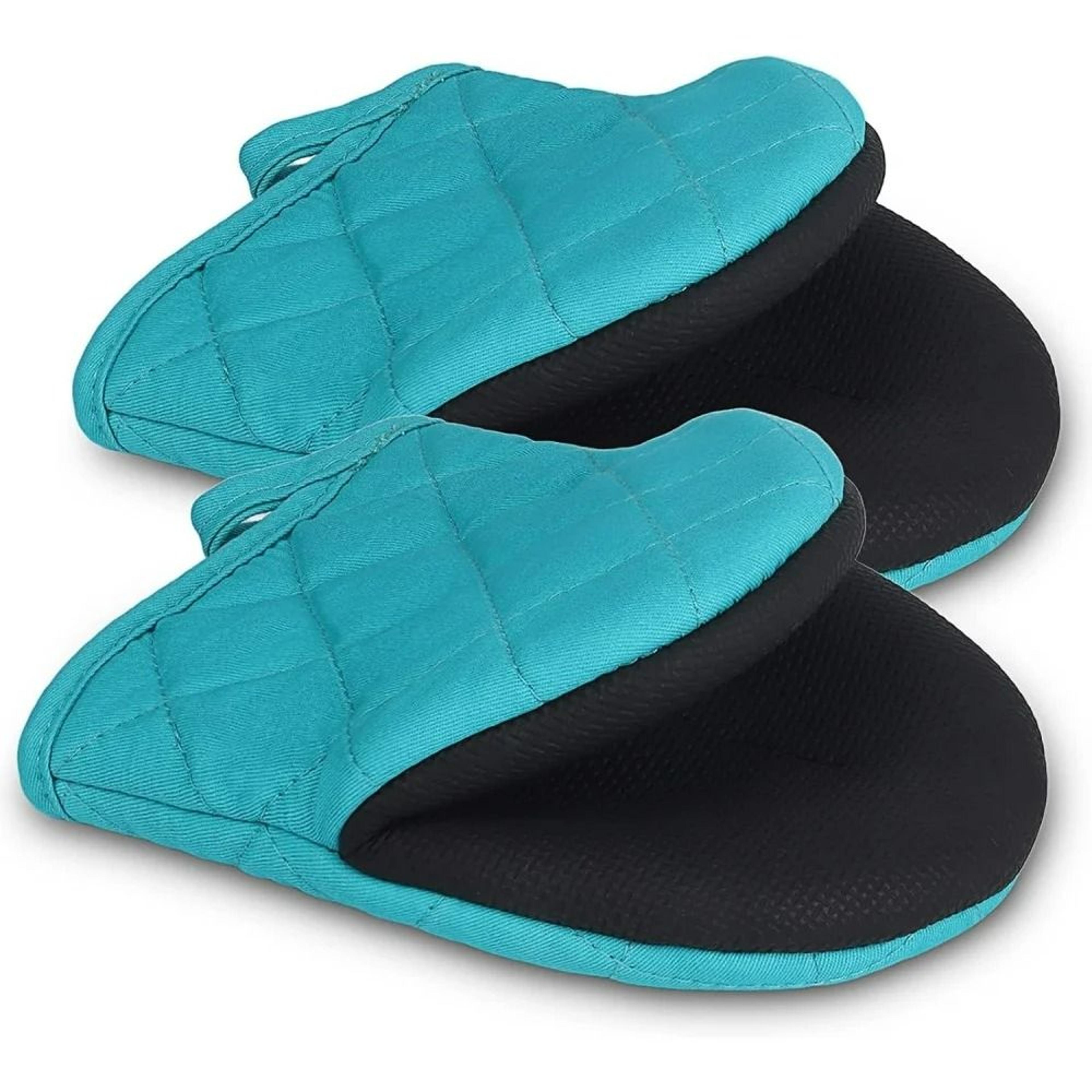 heat-resistant short silicone mini oven mitts ( pair )
