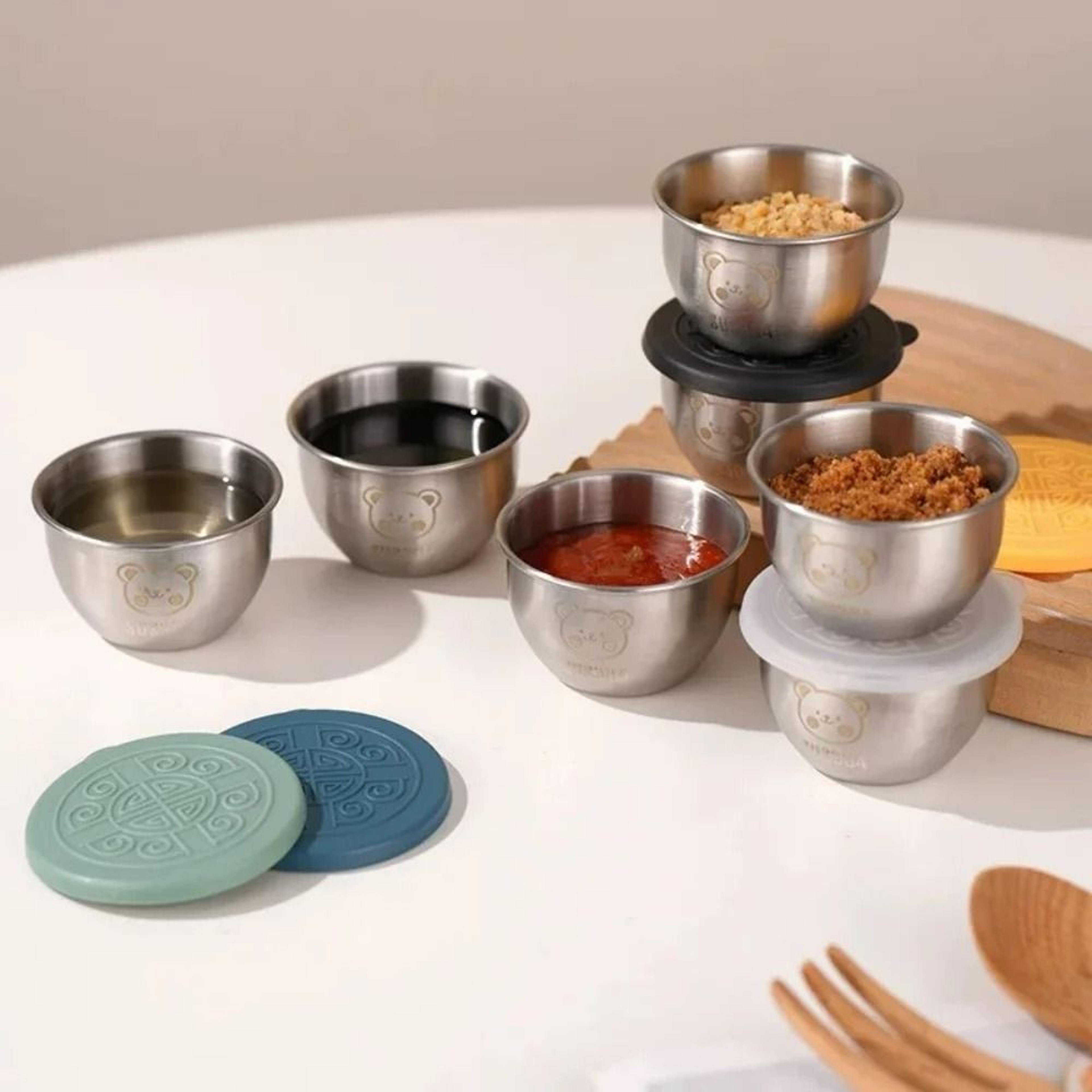 mini leak-proof silicone salad dressing & sauce containers ( pack of 3 )