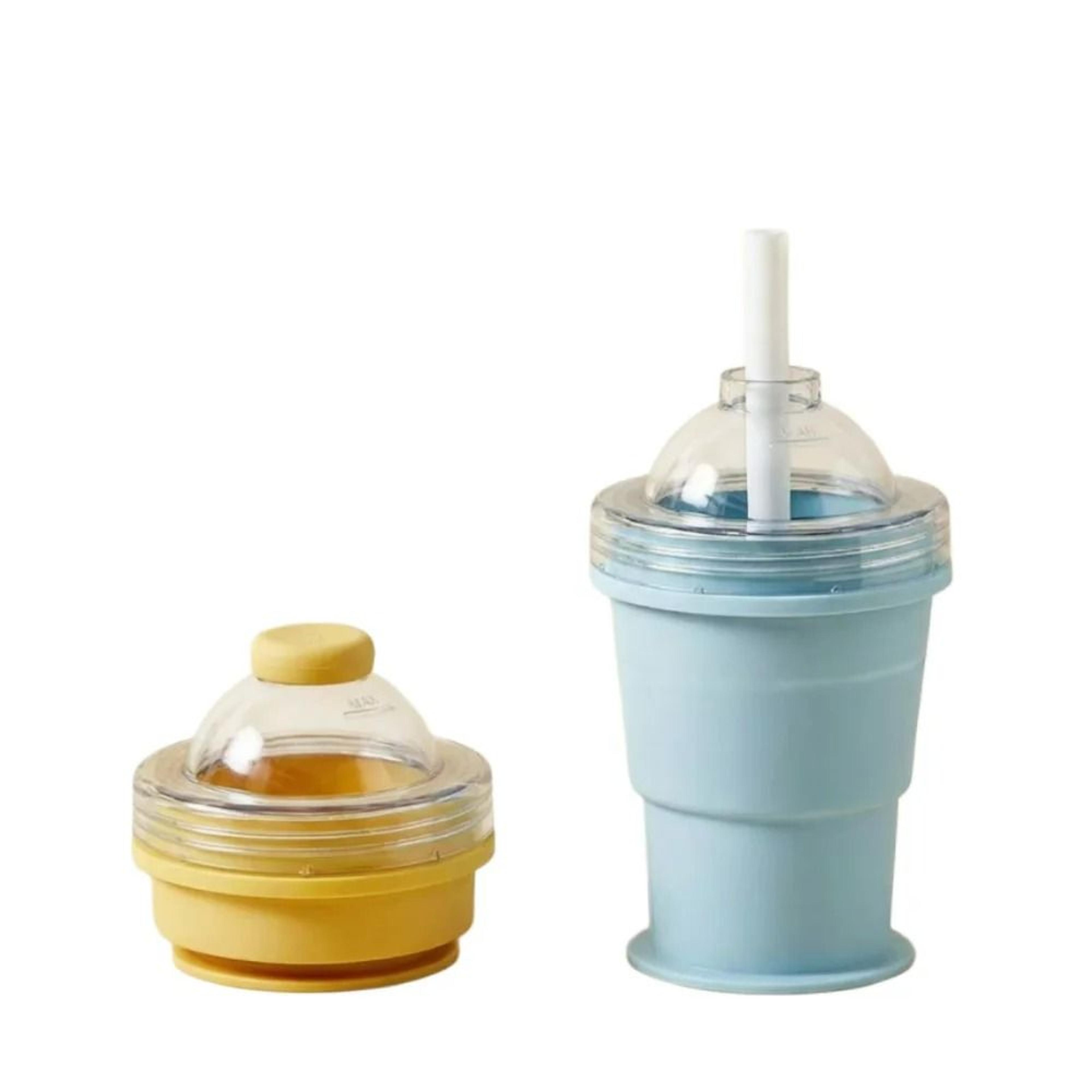 2-in-1 foldable silicone travel cup & ice ball maker