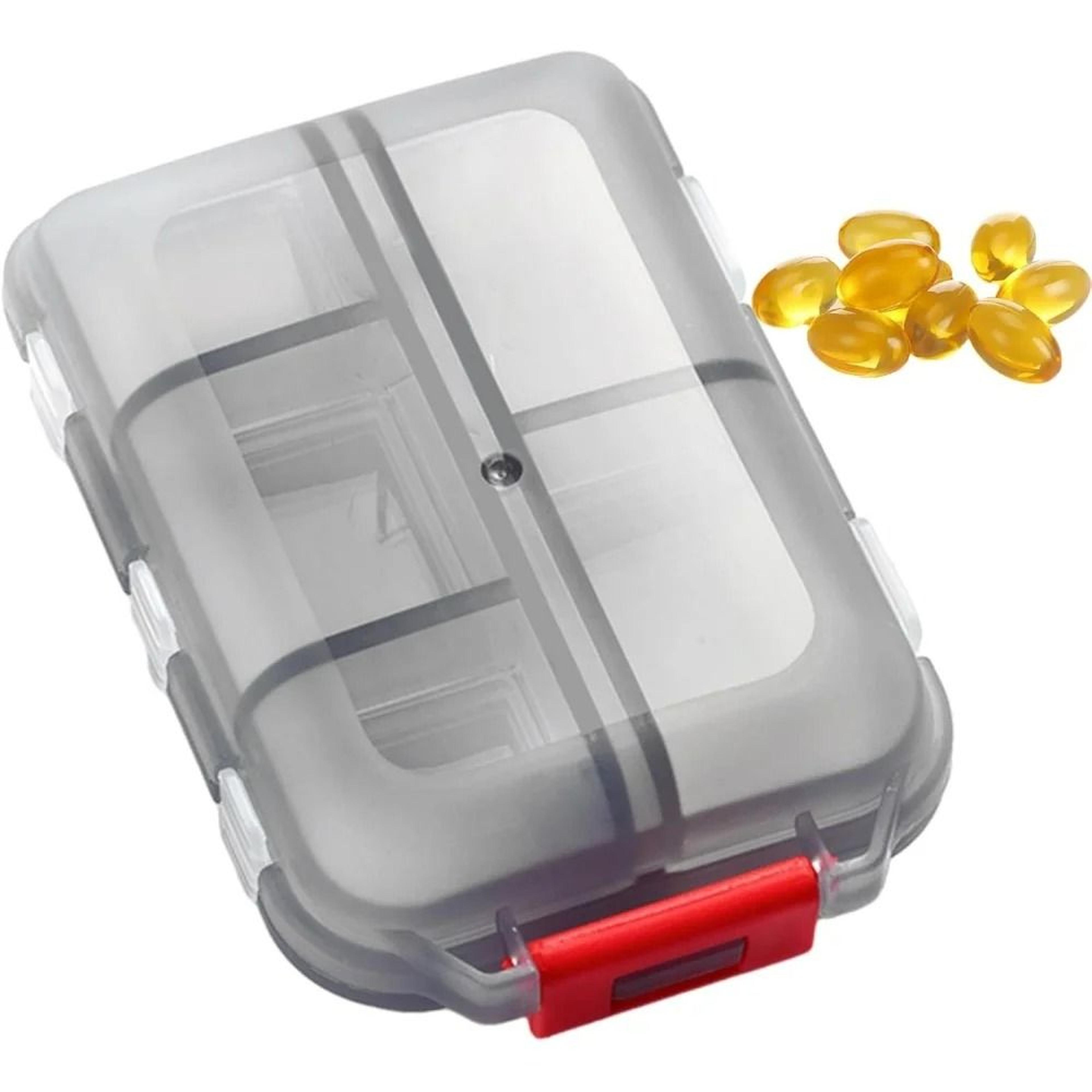 10-compartment portable weekly travel pill organizer