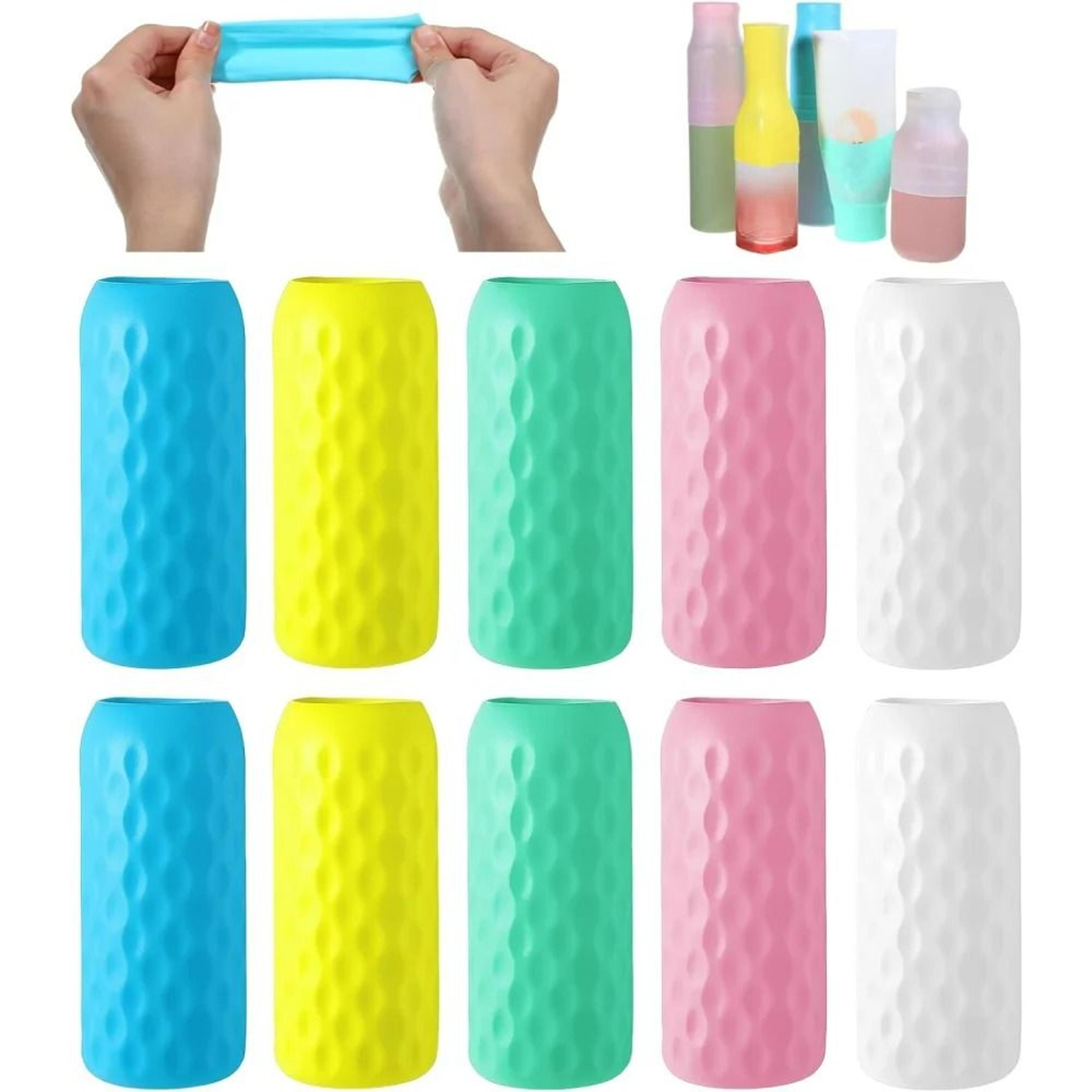 universal elastic silicone leak-proof travel bottle covers