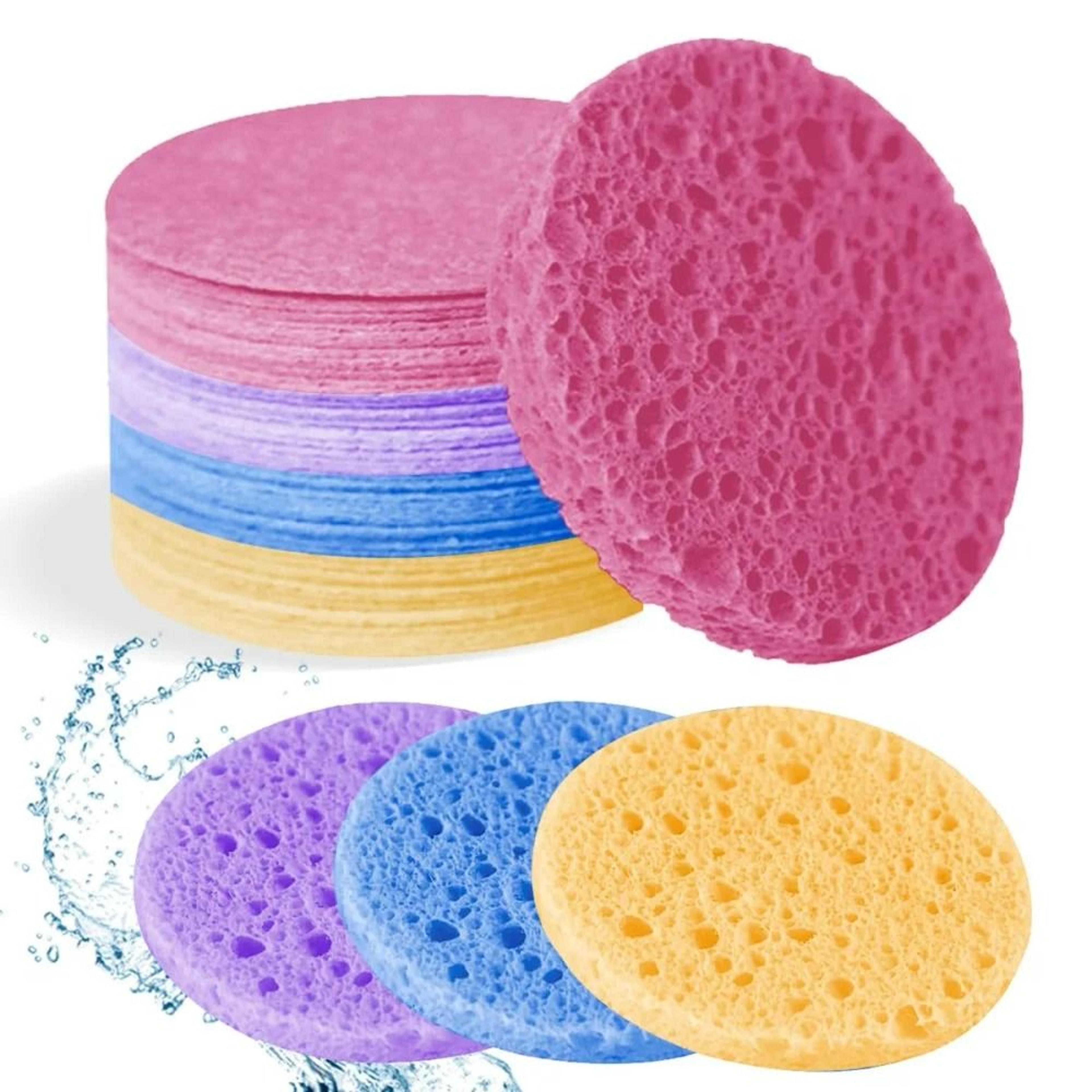 100% natural compressed cellulose facial cleansing sponges ( pack of 10 )
