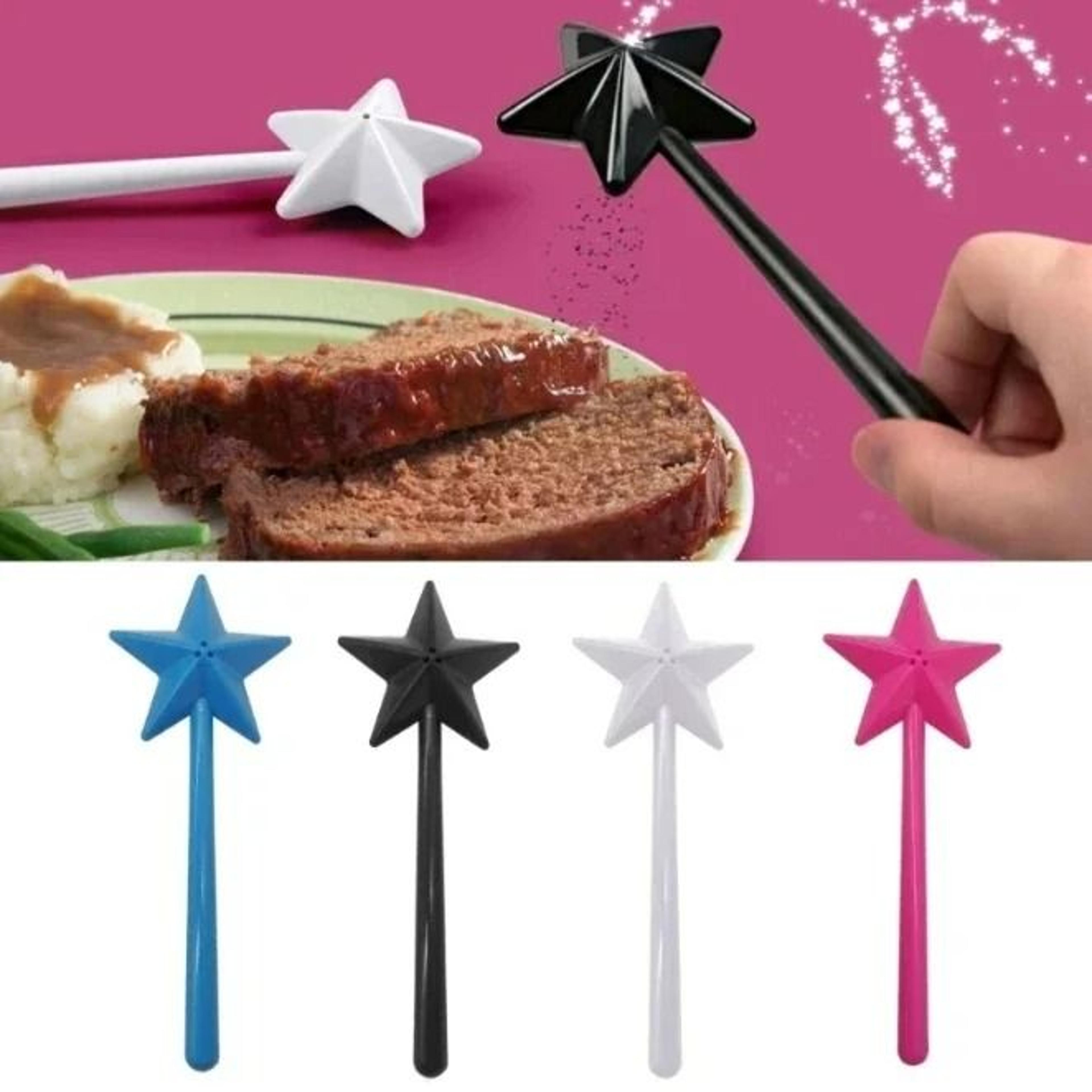 magical star wand spice shaker set portable refillable salt and pepper dispenser