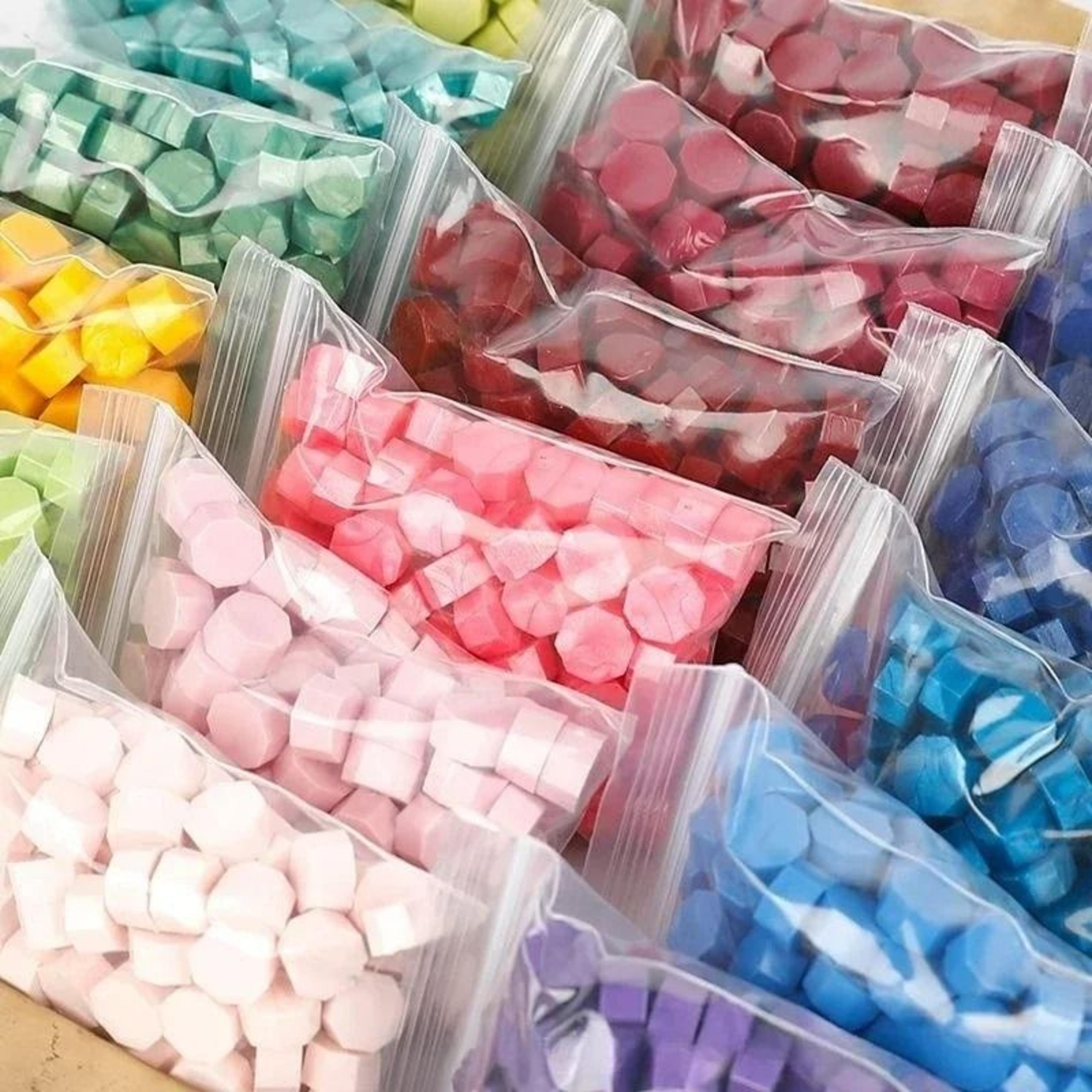 100 piece retro sealing wax beads octagon stamp wax for vintage invitations