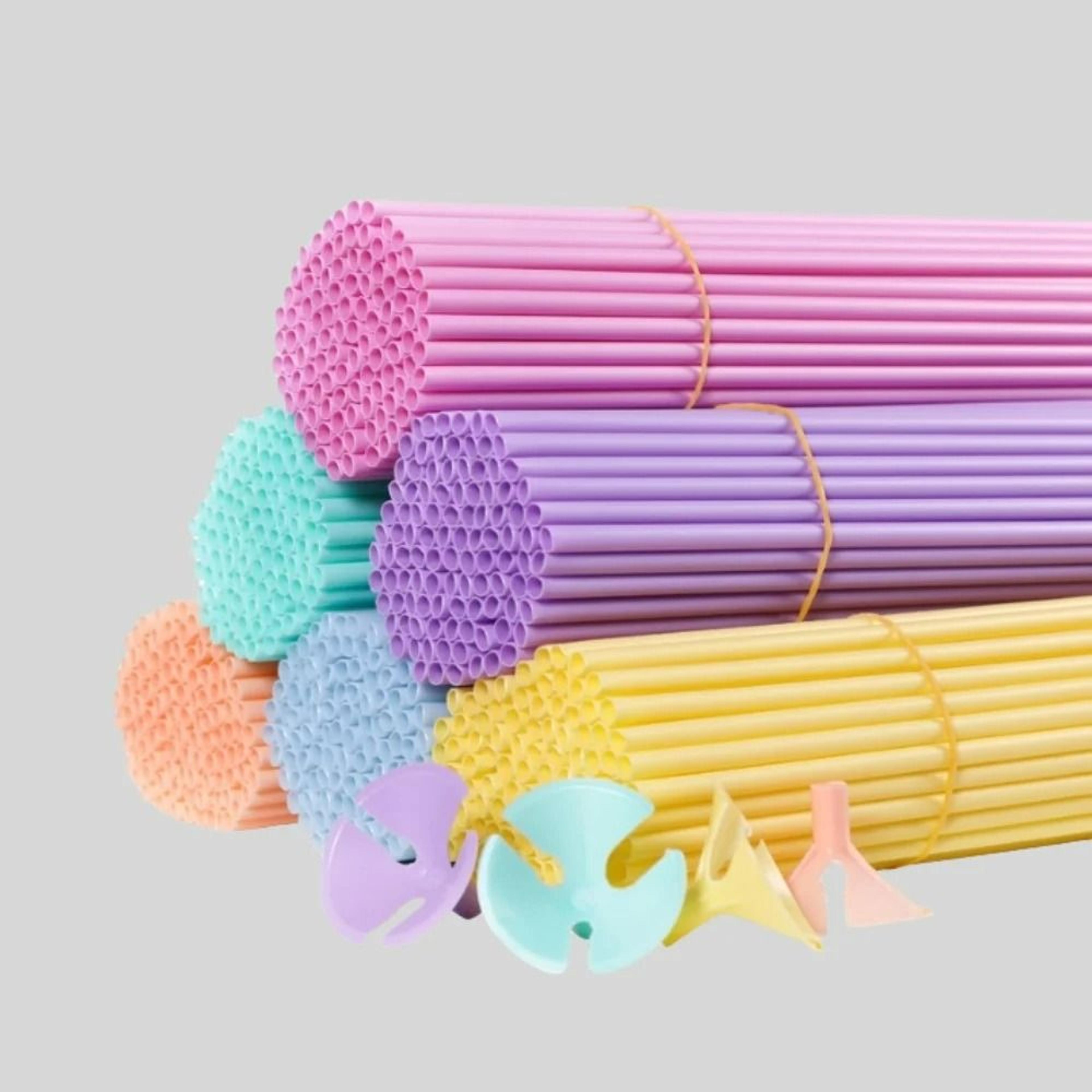 10 piece white balloon sticks with support cups portable balloon holder rods
