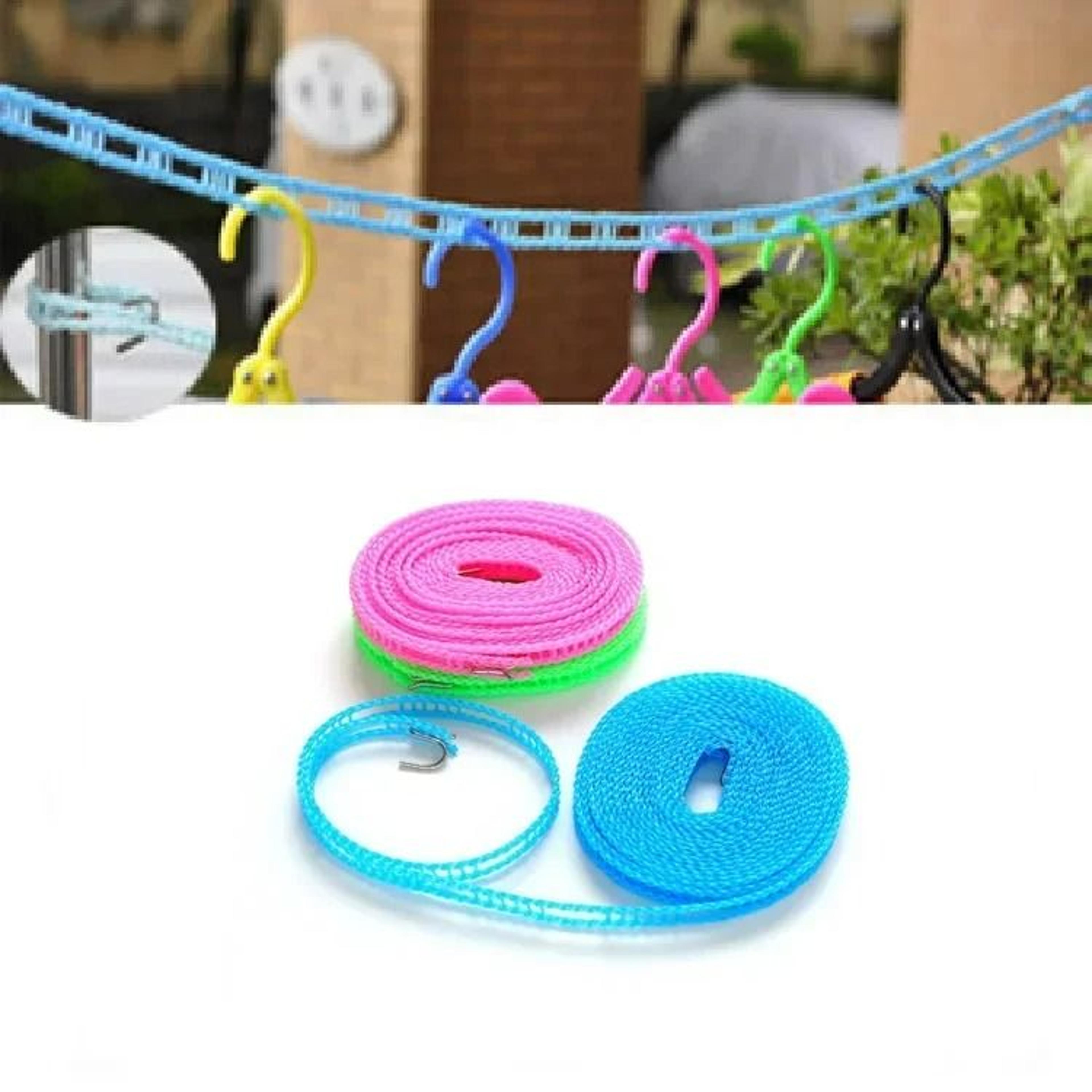 outdoor windproof clothesline nylon non slip laundry line rope with hooks