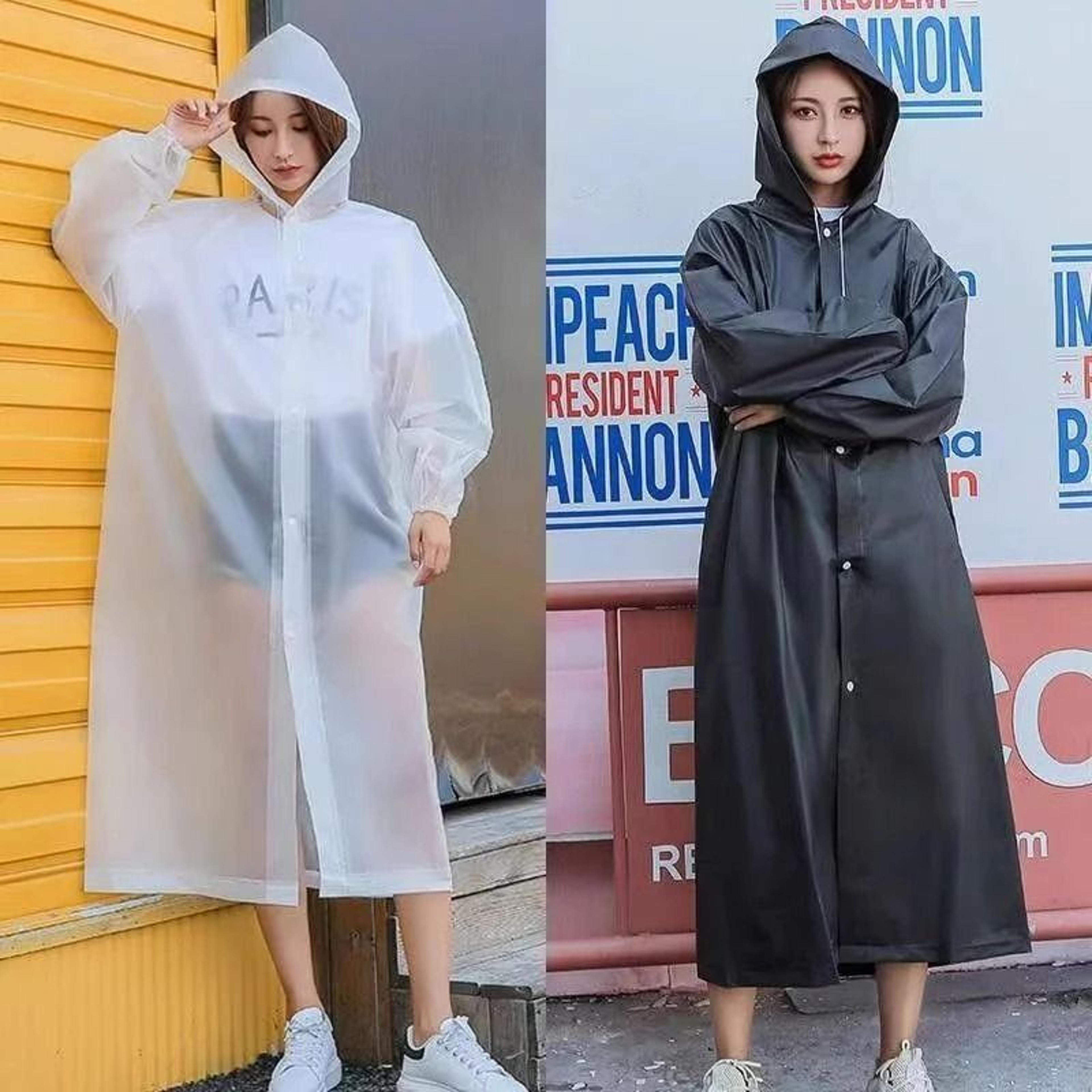 reusable unisex eva portable raincoat lightweight transparent outdoor travel rain poncho