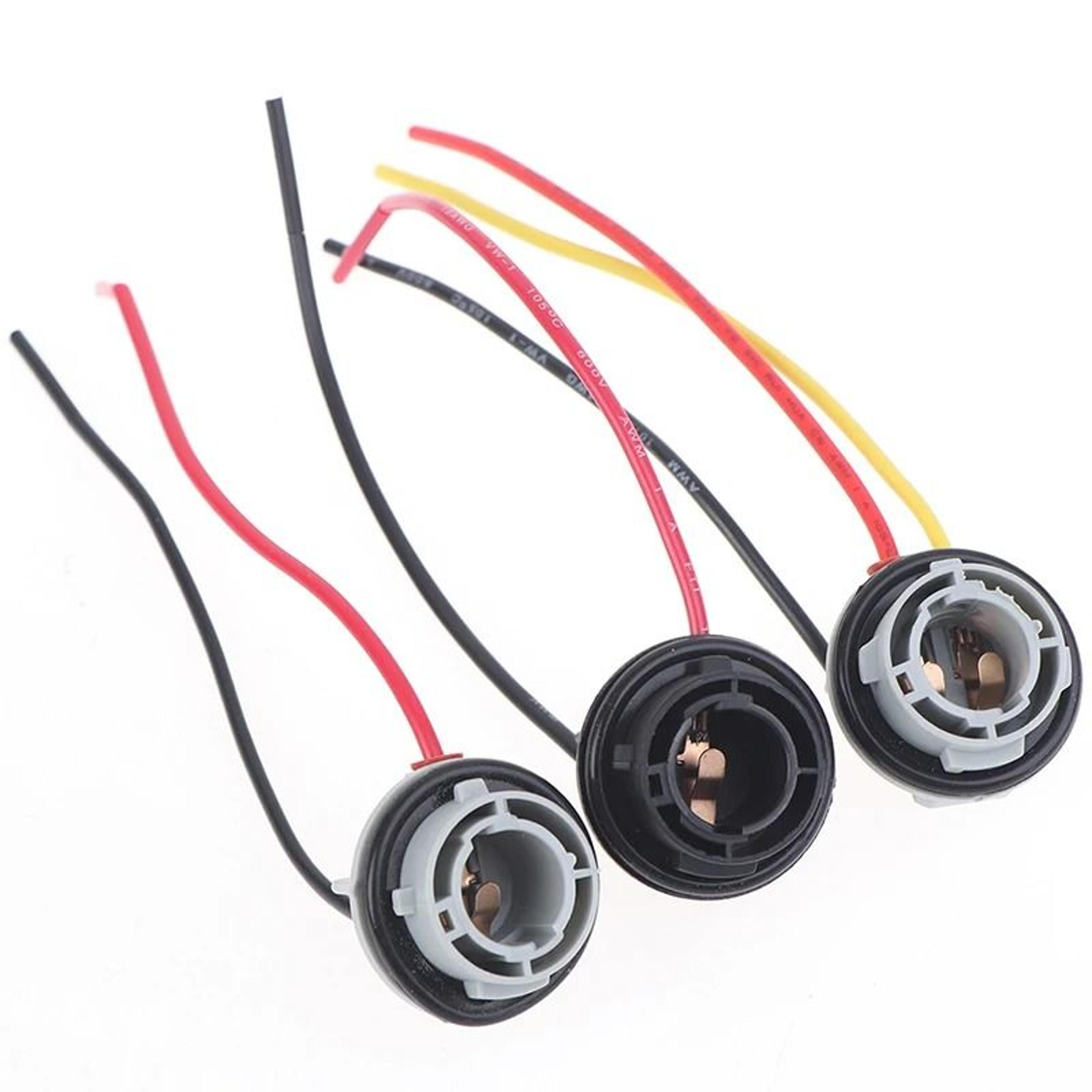 2 piece 1156 1157 bay15d bulb socket adapter harness connector for car brake lights