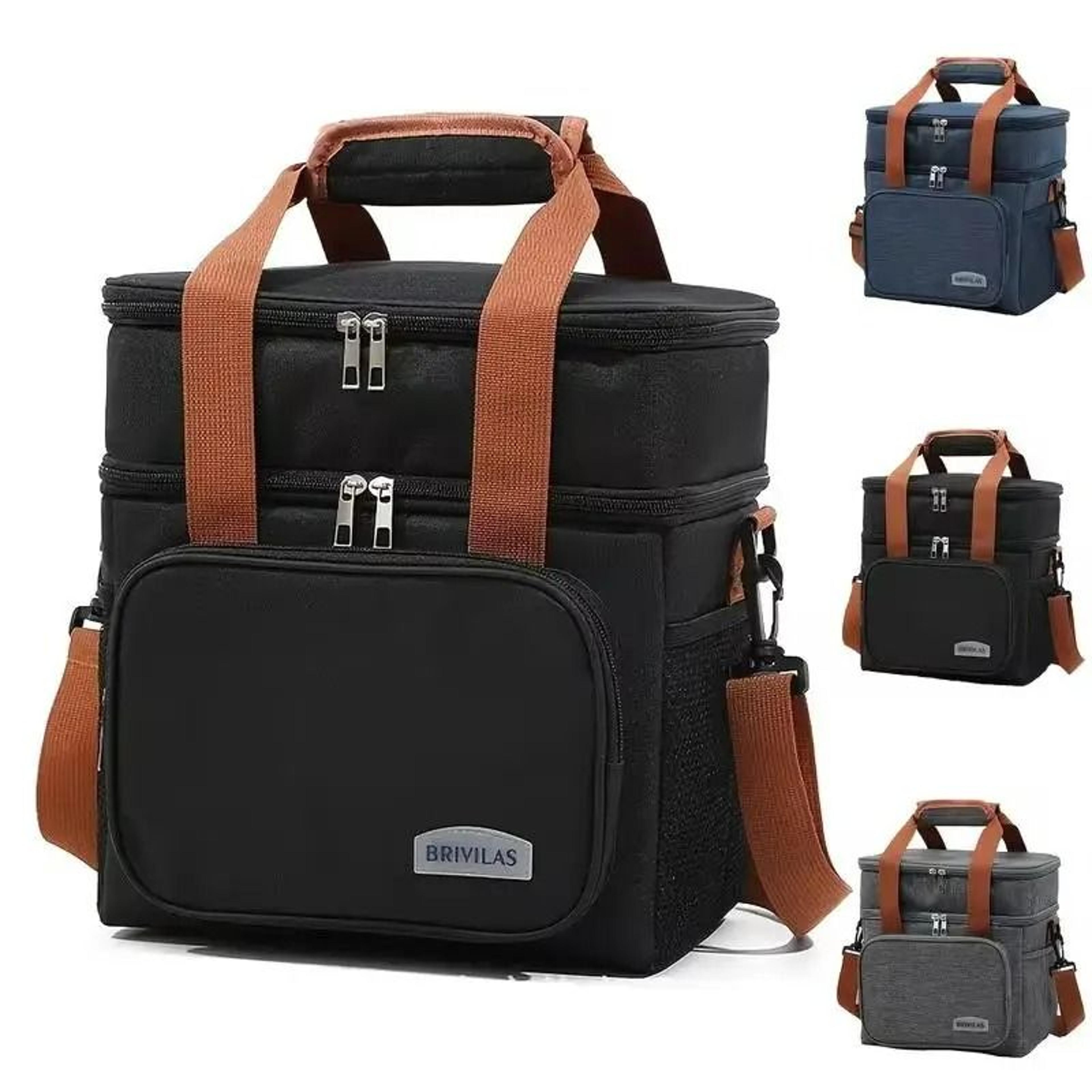 double layer insulated lunch bag large capacity thermal tote for work school and picnics