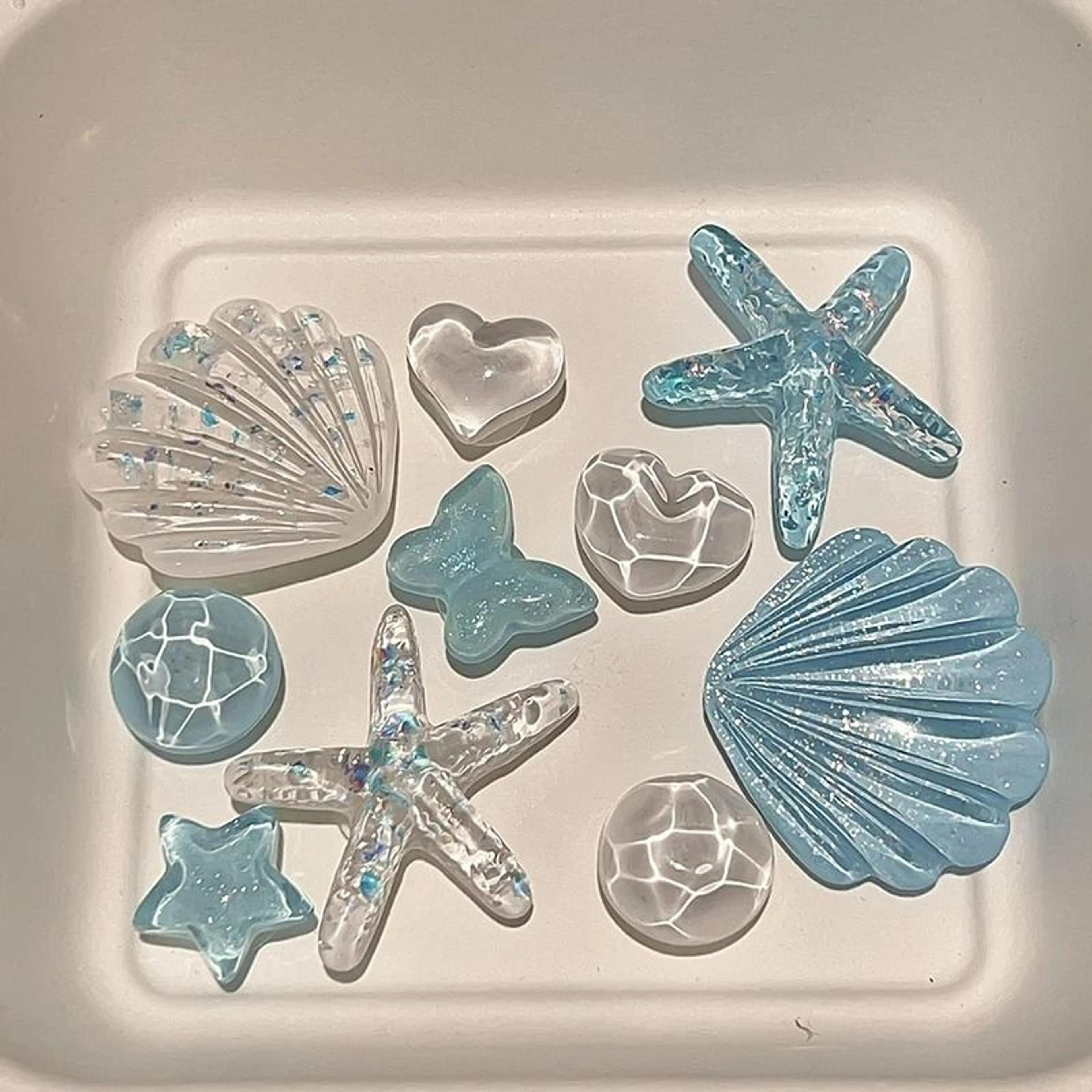 diy starfish and shell resin shoe charms set for clogs and garden sandals