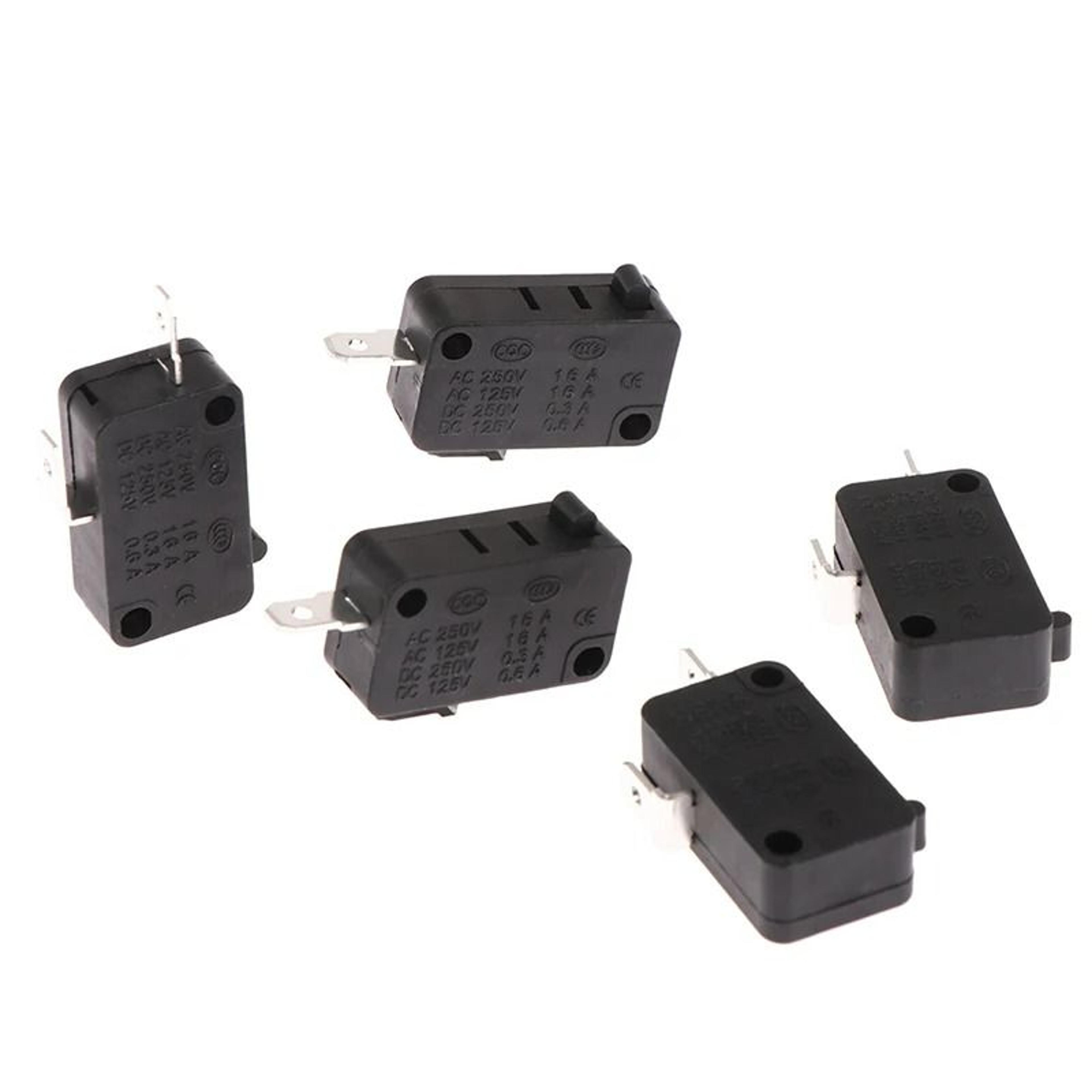 5 piece kw1-103 microwave oven door micro switch 16a 250v 2 pins normally closed