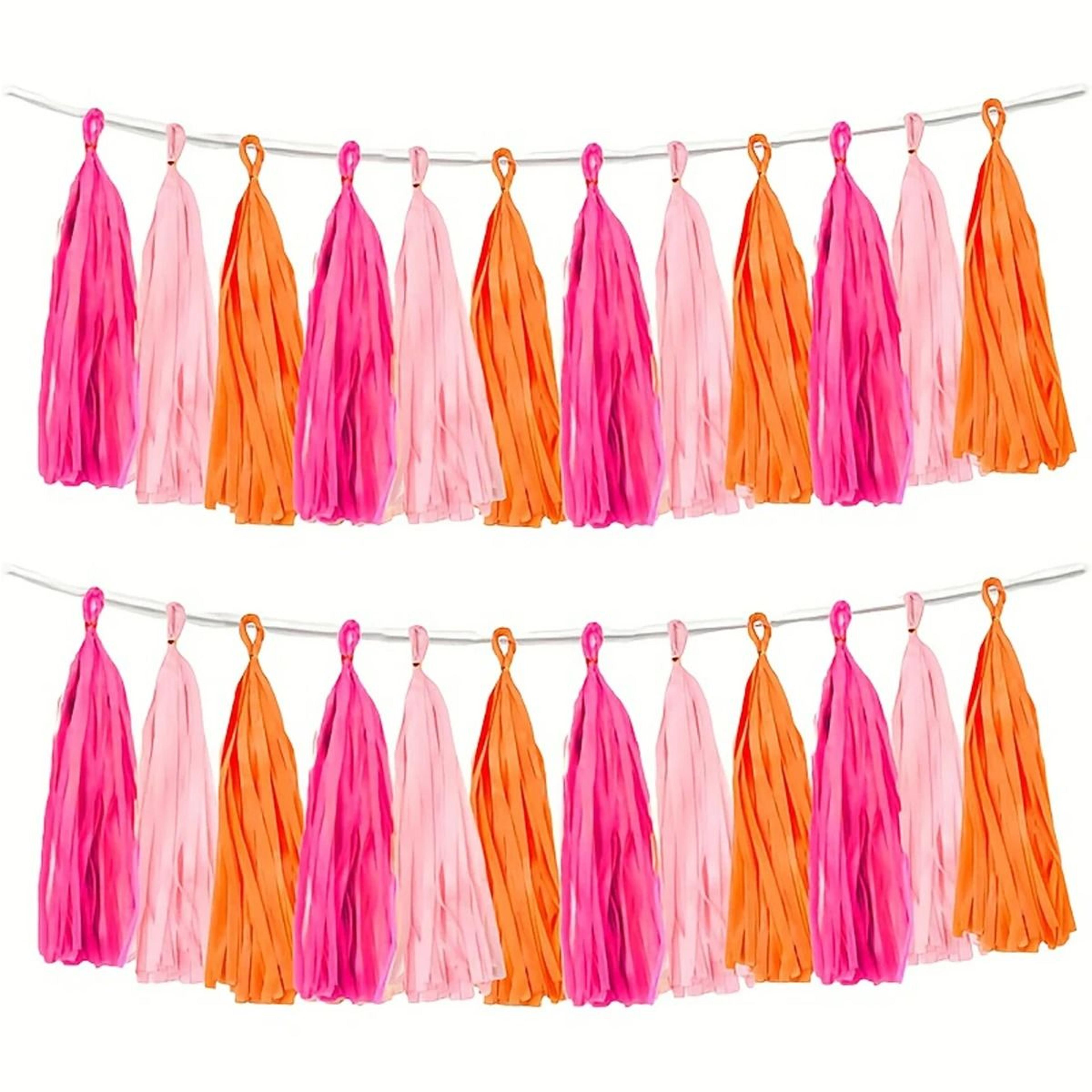 15 piece vibrant tassel garland banner for birthday, holiday, and wedding party decor