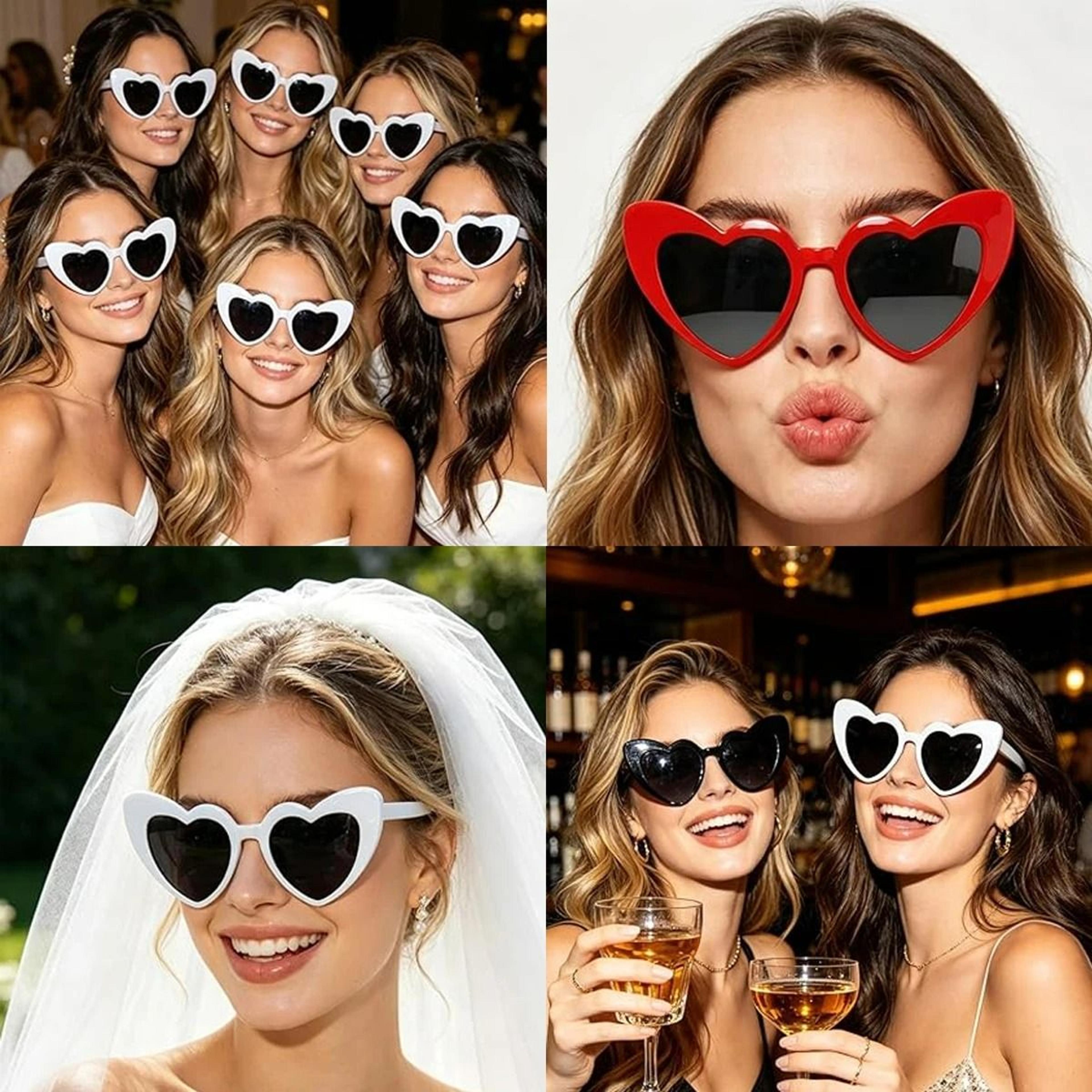 heart shaped sunglasses for bachelorette parties and bridal shower gifts