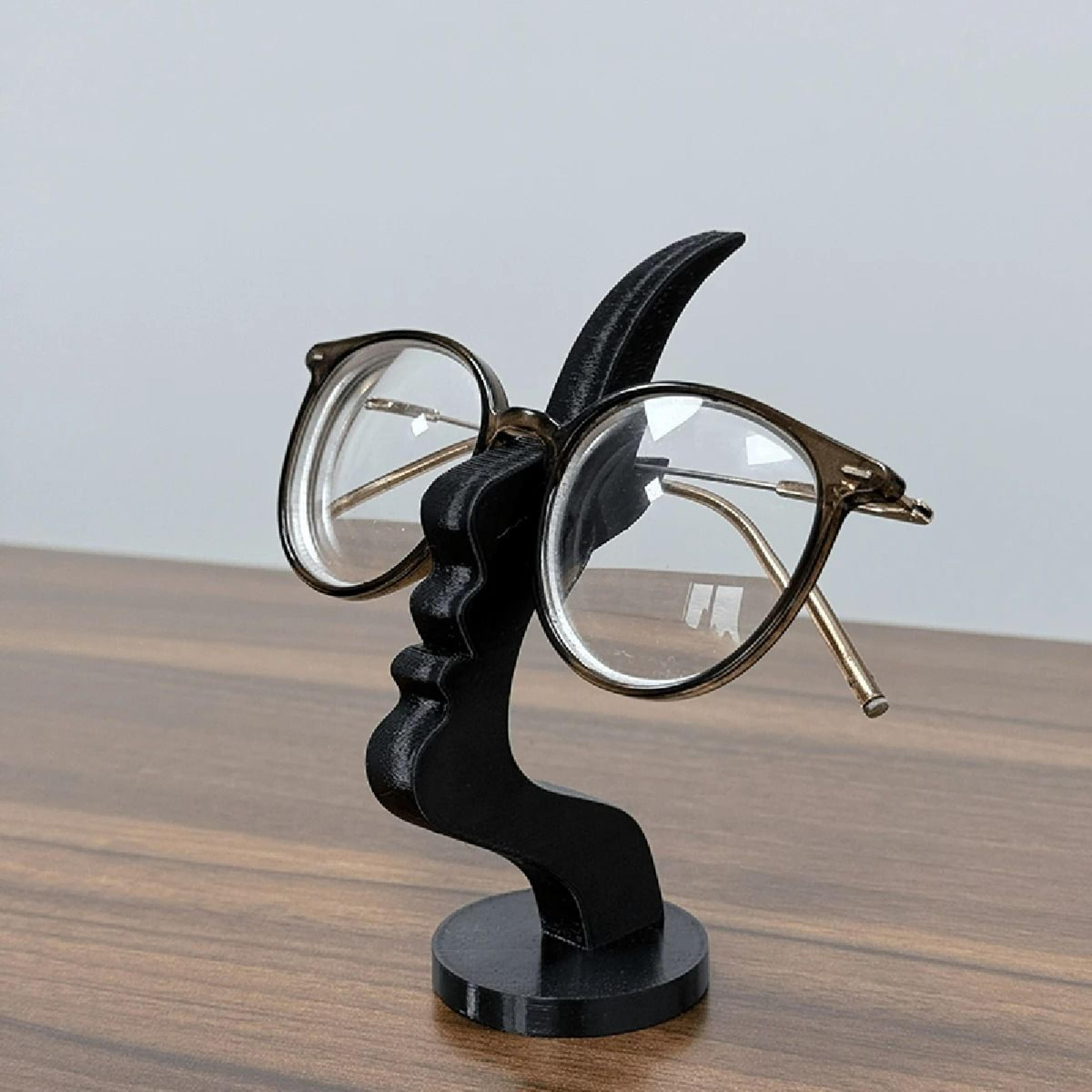 elegant side face glasses holder stand for desk and bedside table