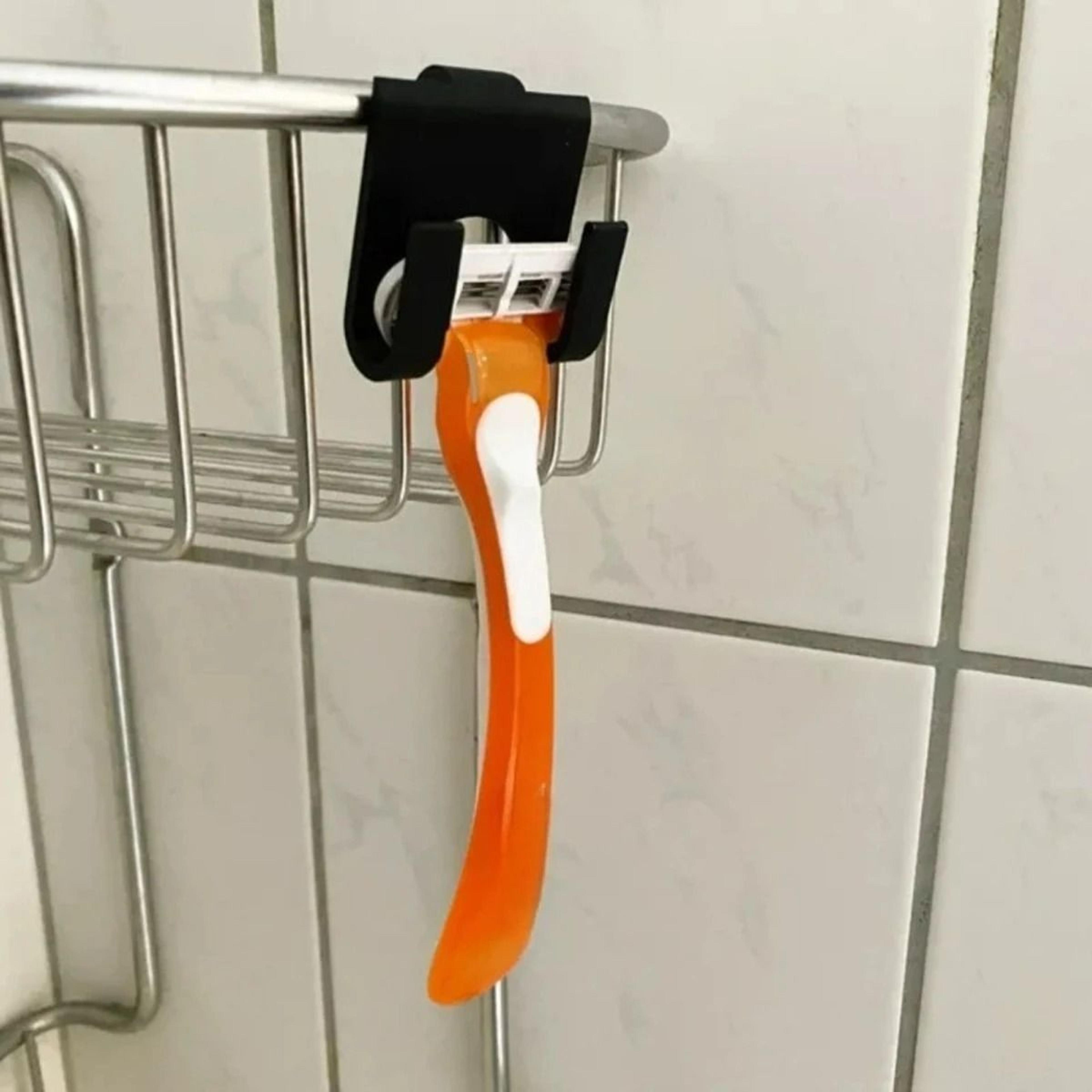 no-drill wall mount razor holder for bathroom and shower areas