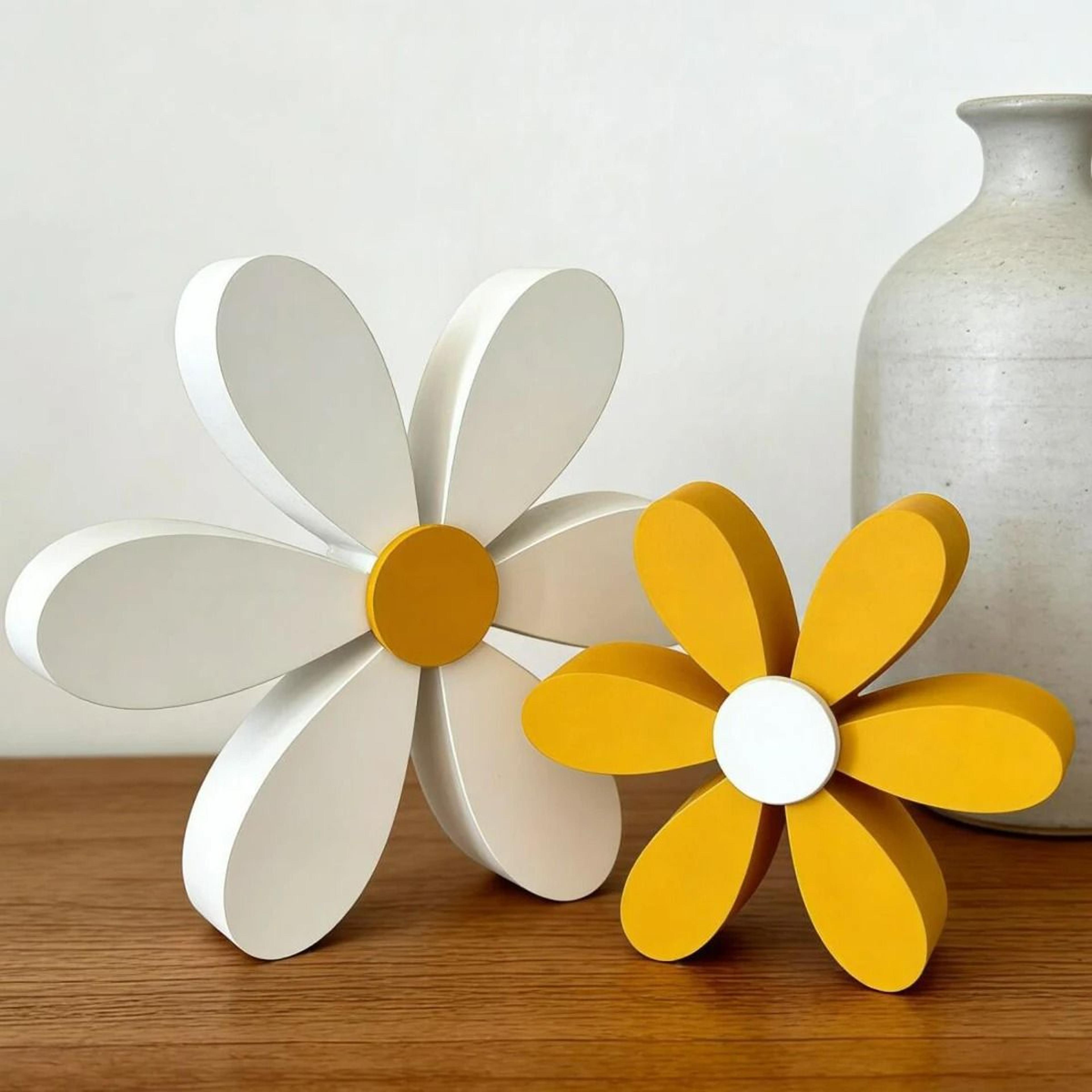 2 piece spring wooden daisy desktop ornaments for floral party decor
