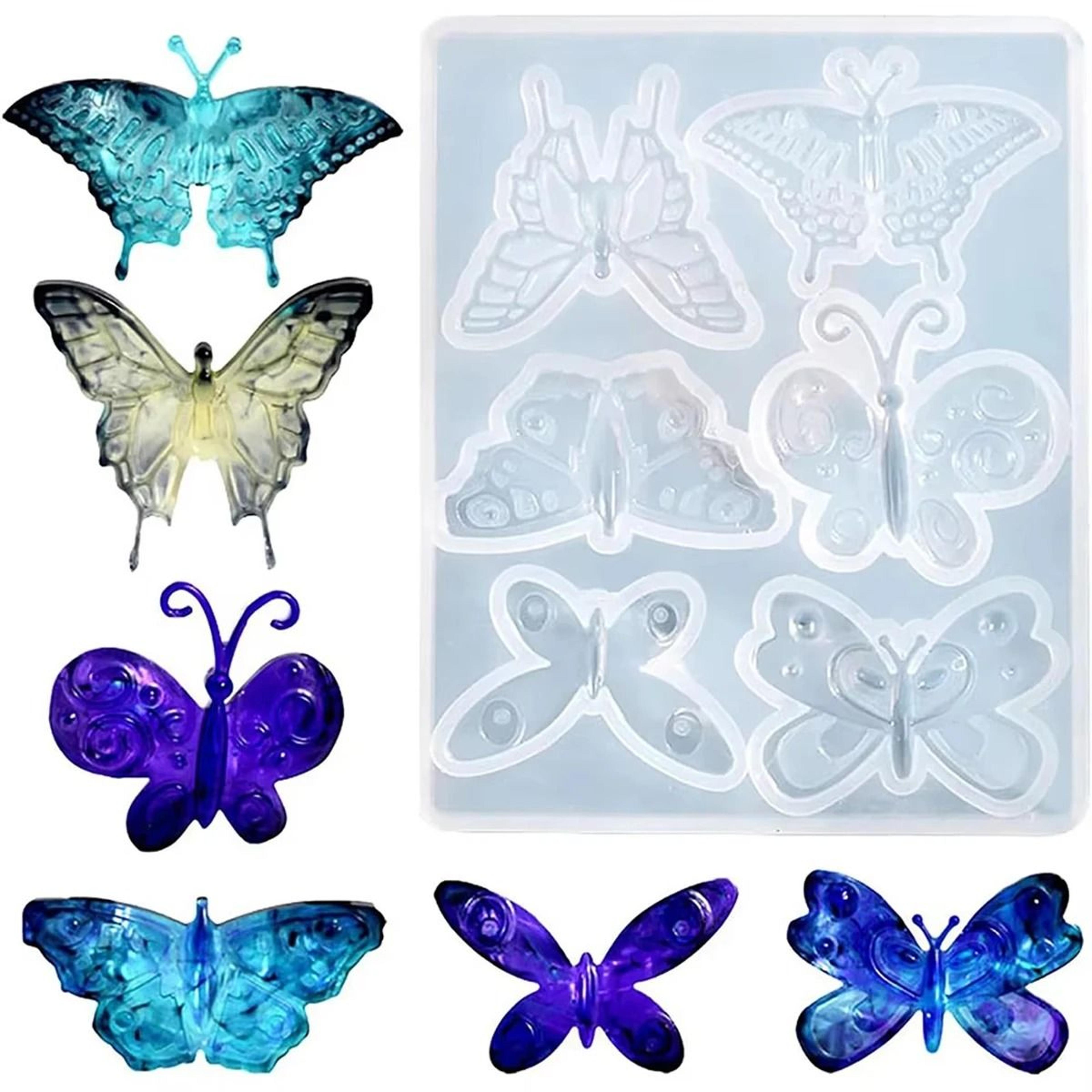 6-style butterfly silicone mold for resin jewelry, keychains, and crafts