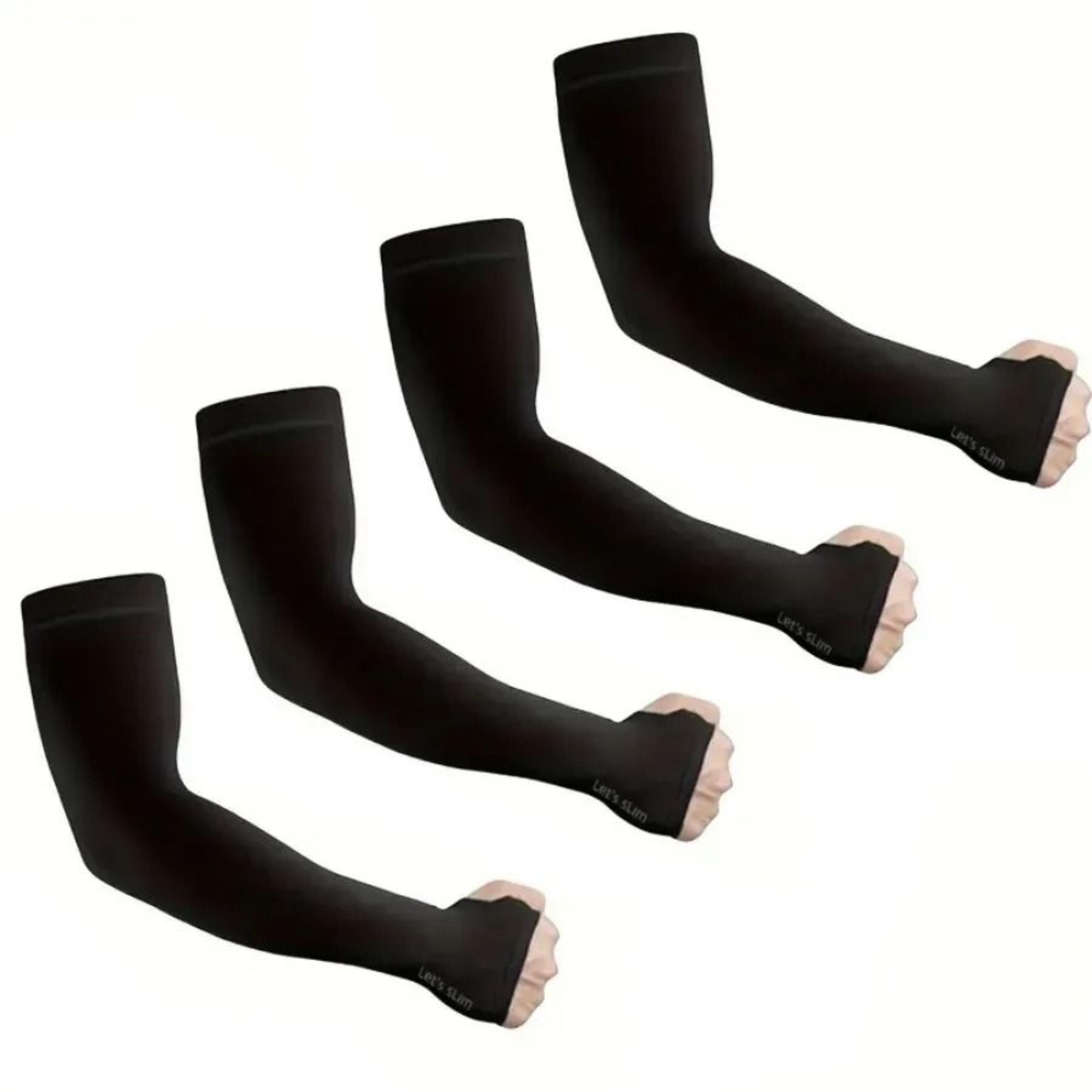 4 pair ice silk sun protection arm sleeves for sports, cycling, and driving