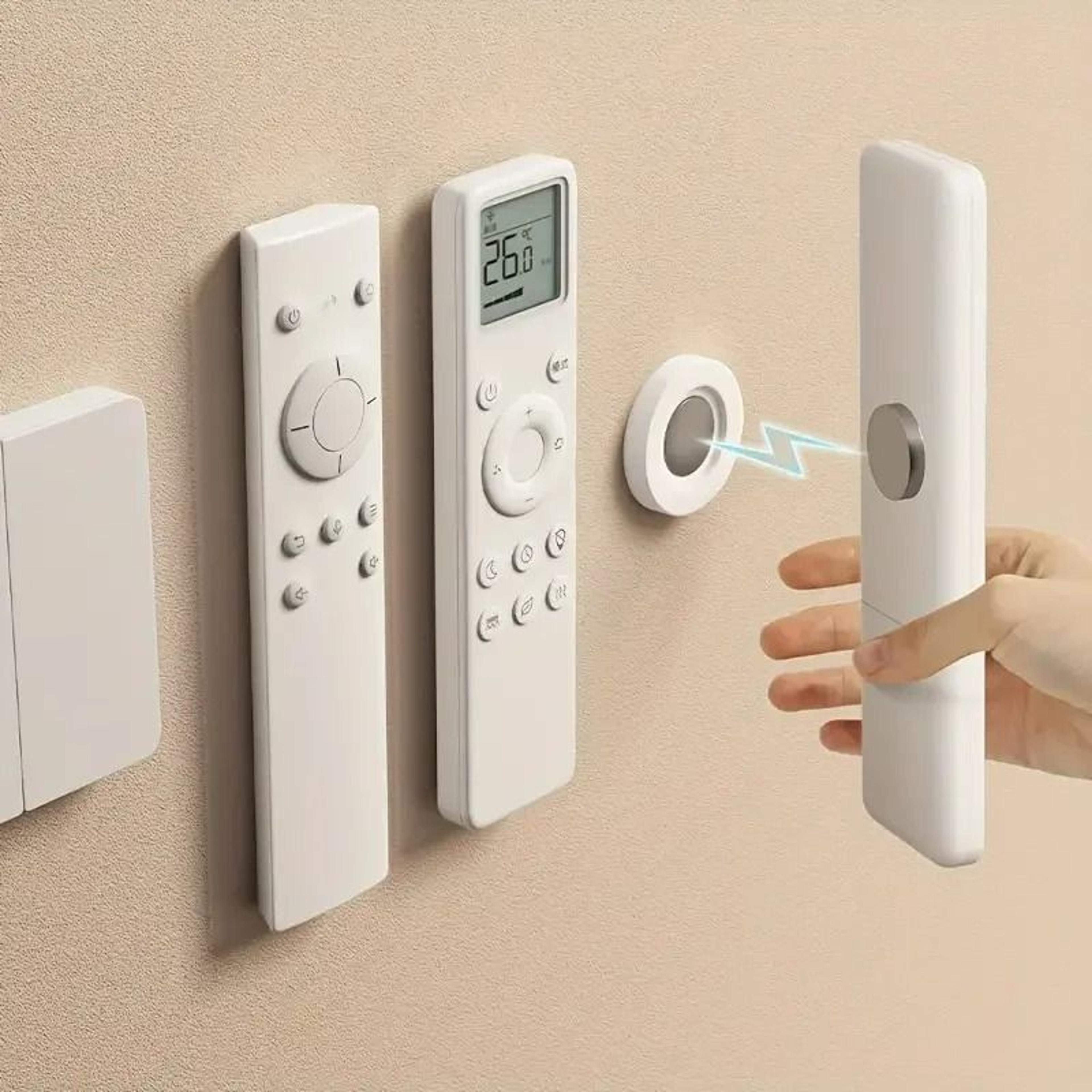 3 piece no-drill magnetic wall mount remote control holder set