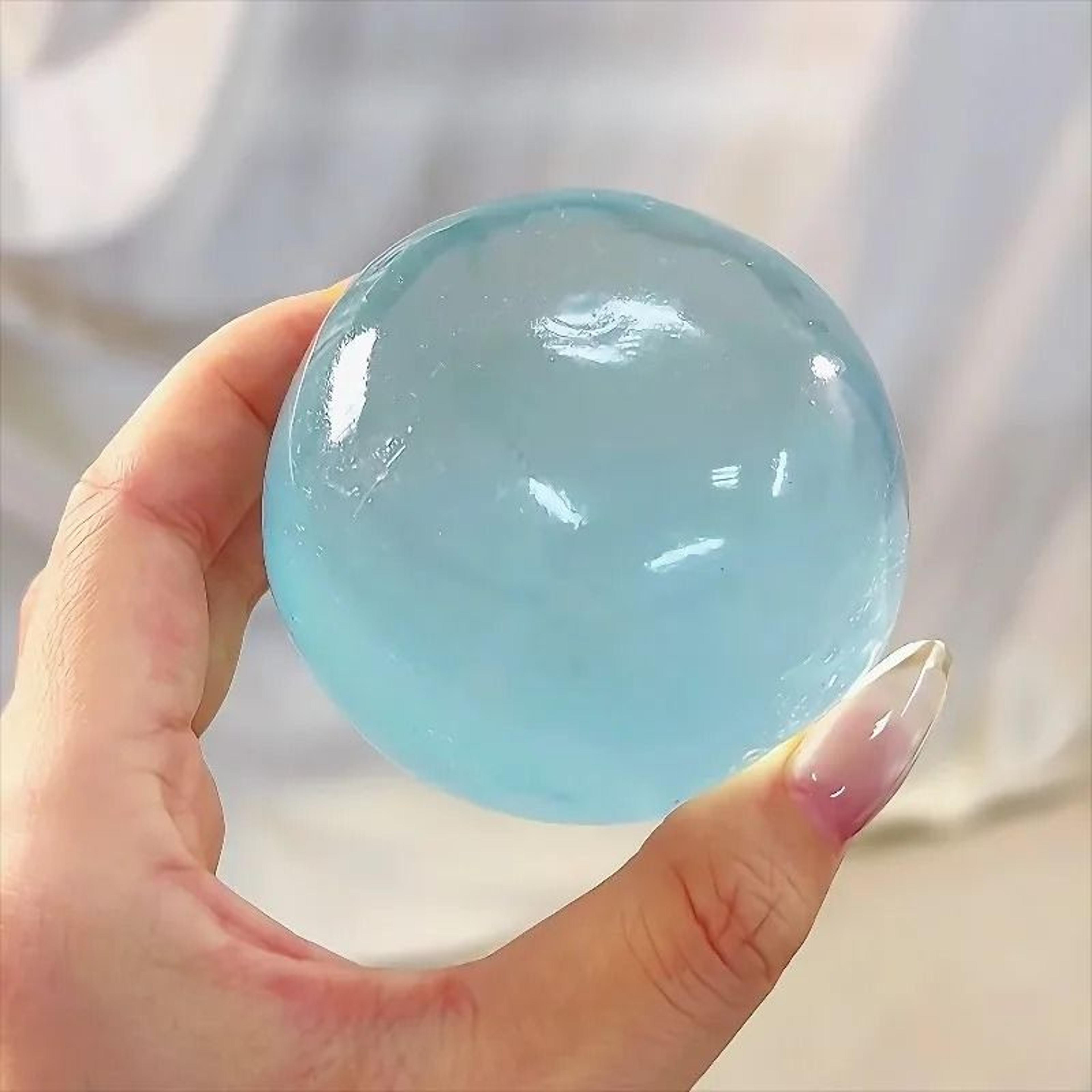 blue maltose squishy anti-stress ball and mochi fidget toy