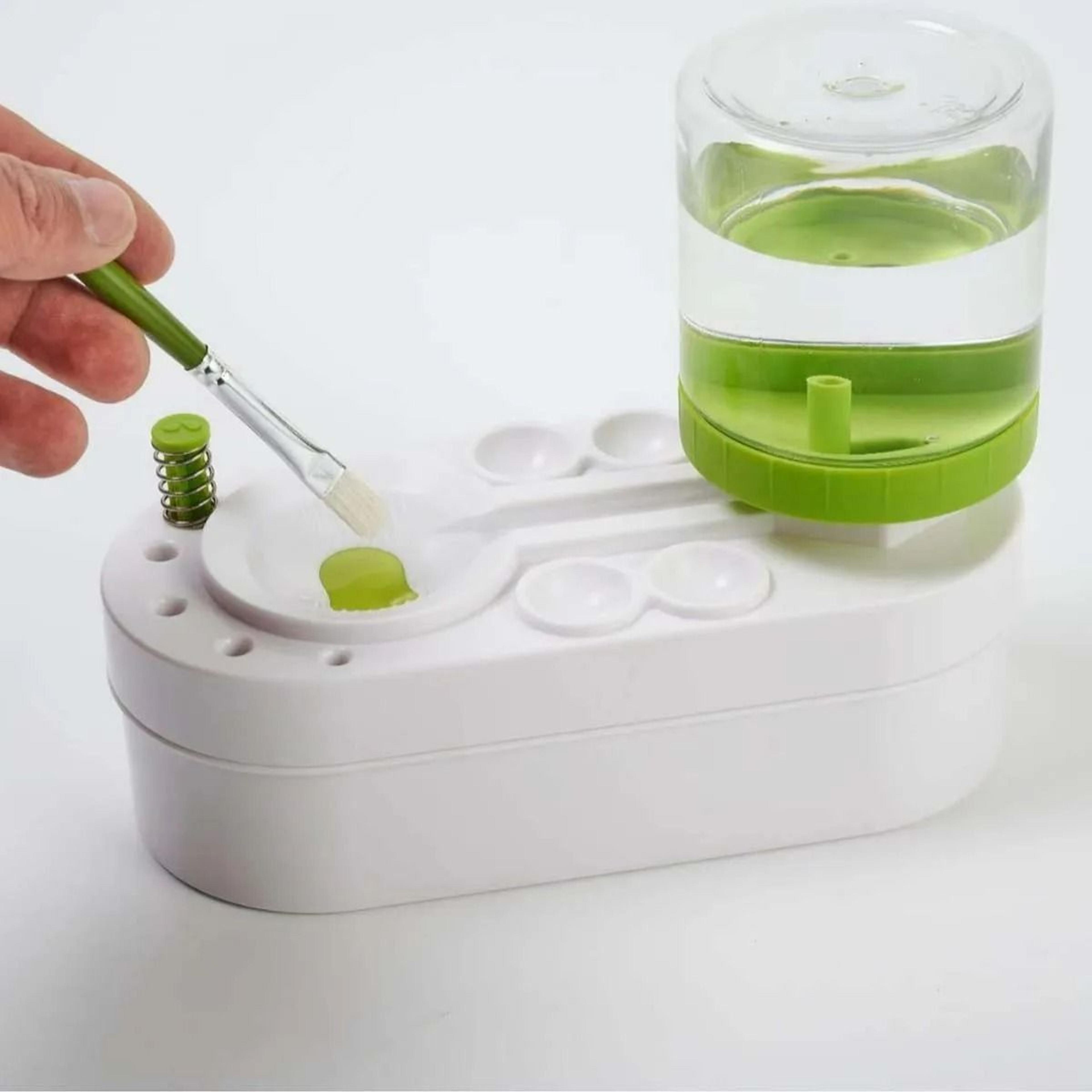 portable automatic water-rinsing paintbrush cleaner for watercolor and acrylic painting