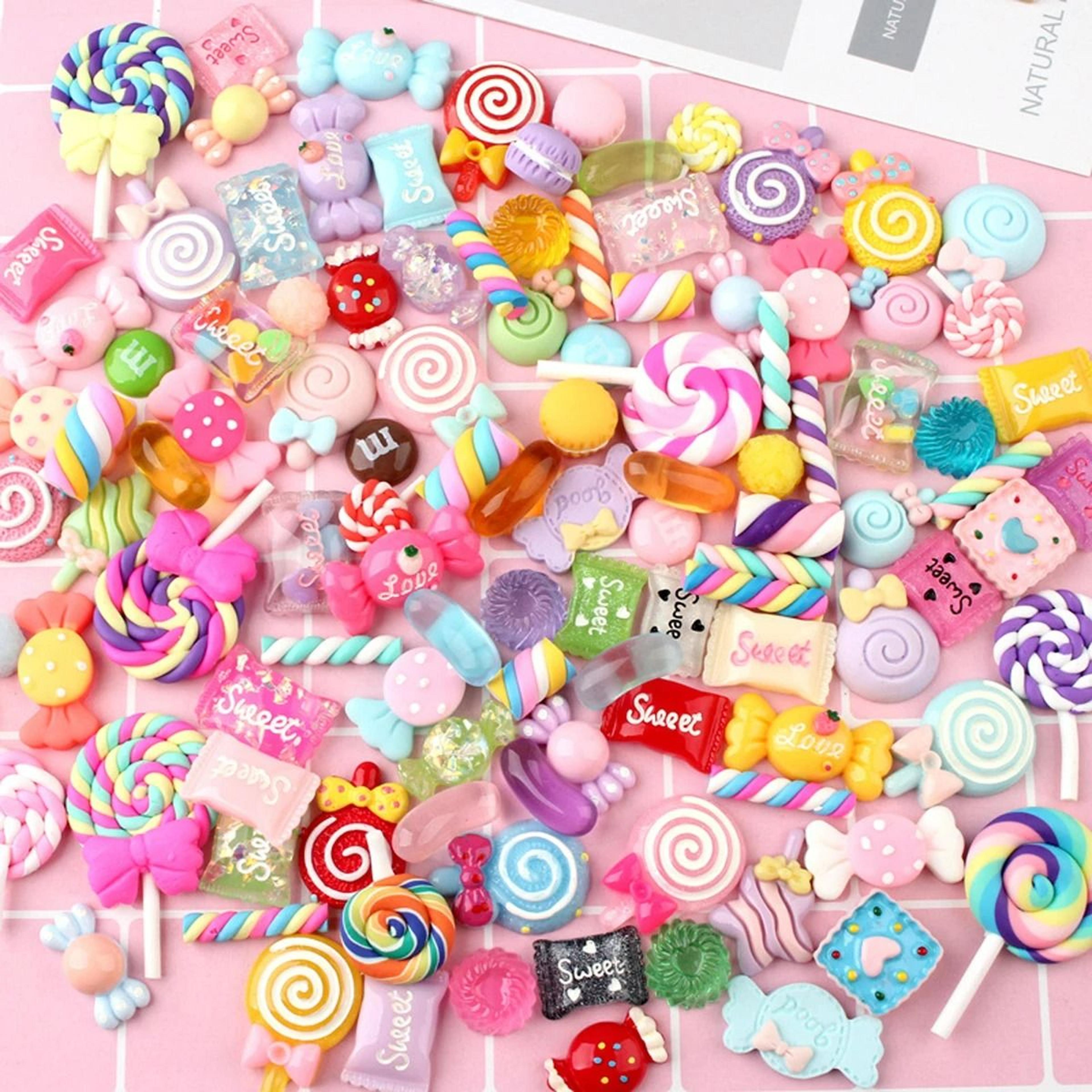 30 piece multicolored resin candy slime charms set for diy crafts