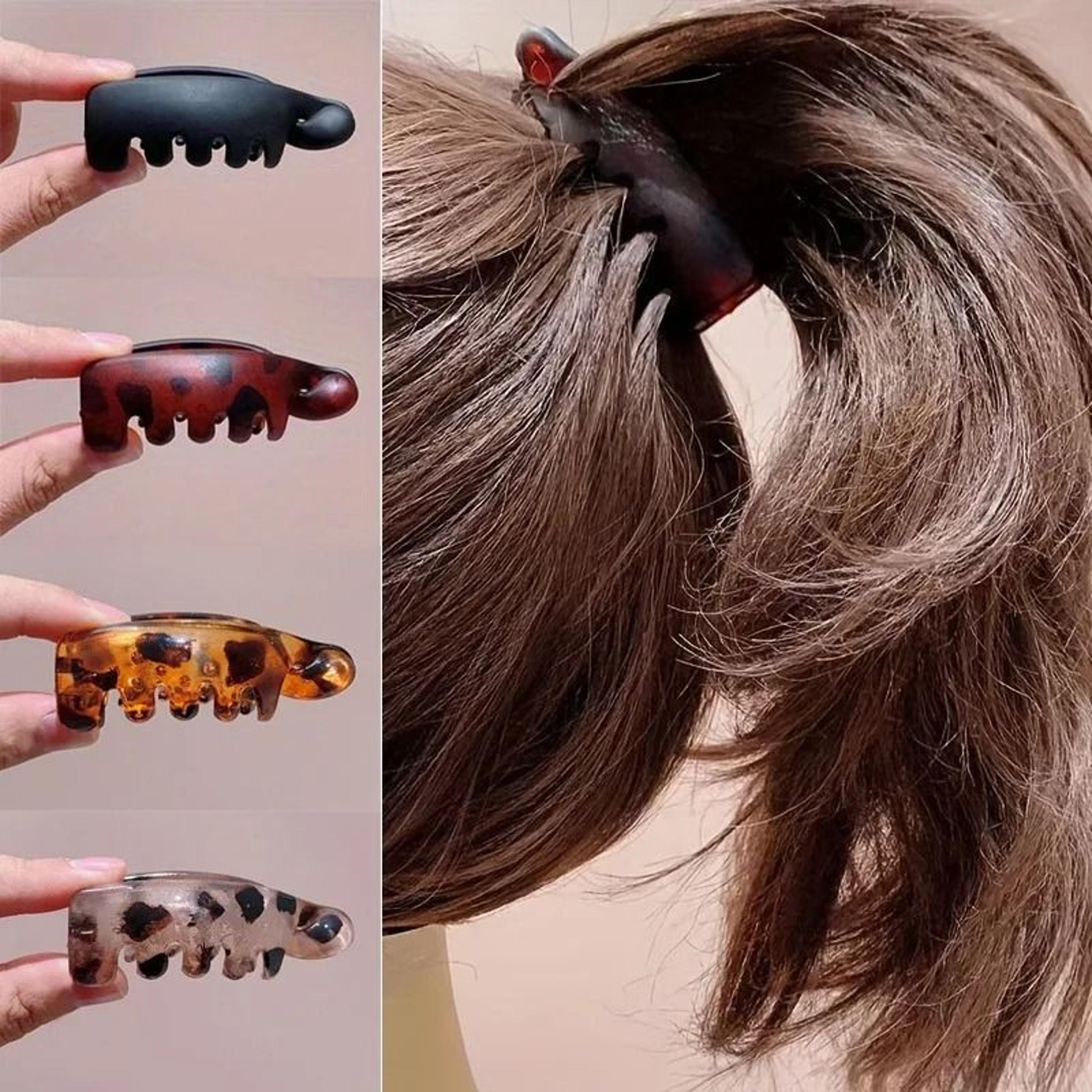 4 piece elegant vertical banana hair clips set for high ponytails and updos