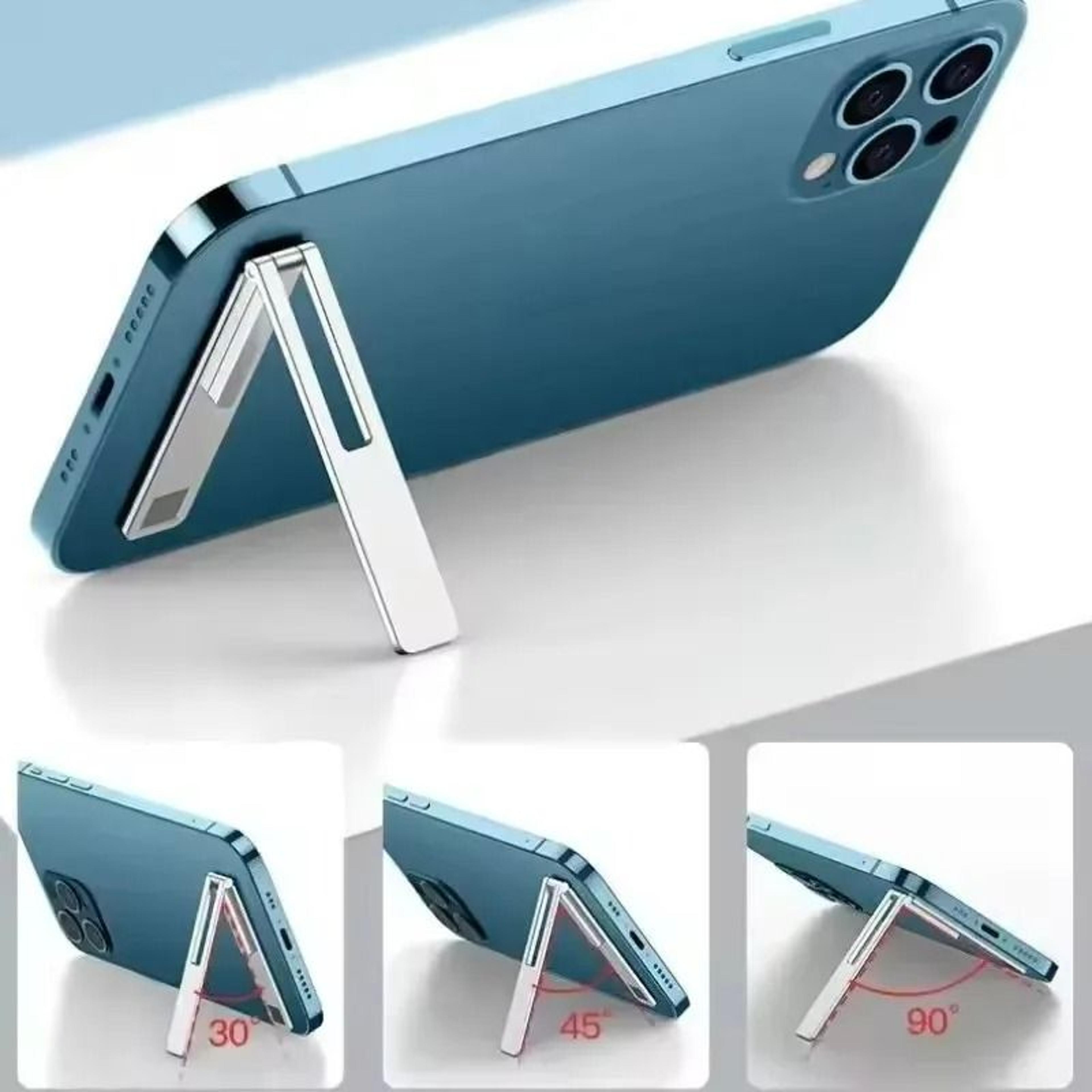 universal magnetic foldable metal alloy phone holder and desktop kickstand