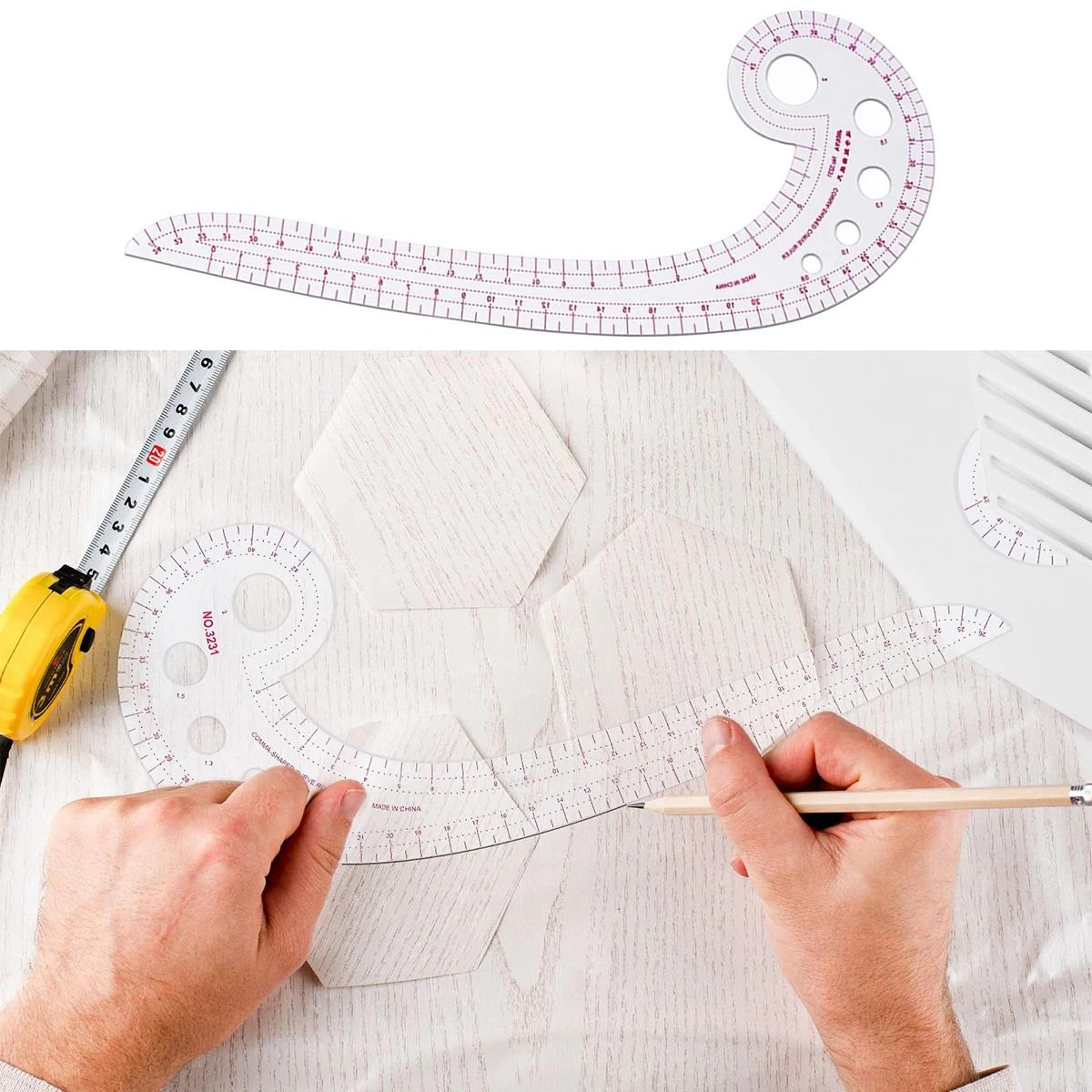 comma-shaped french curve sewing ruler (16.5 in) for garment drafting and pattern making
