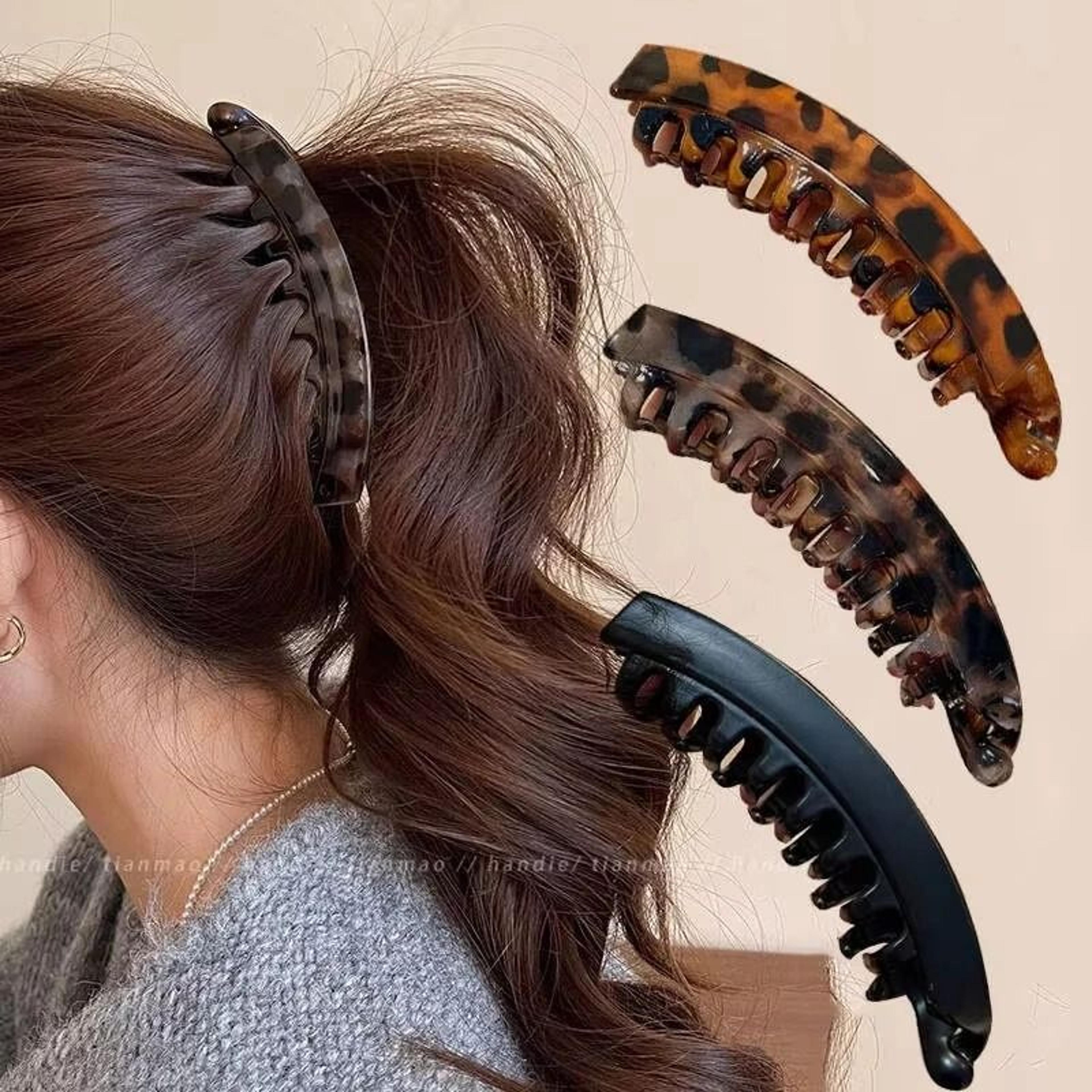 tortoiseshell fish-shaped banana hair clip and ponytail twist clamp