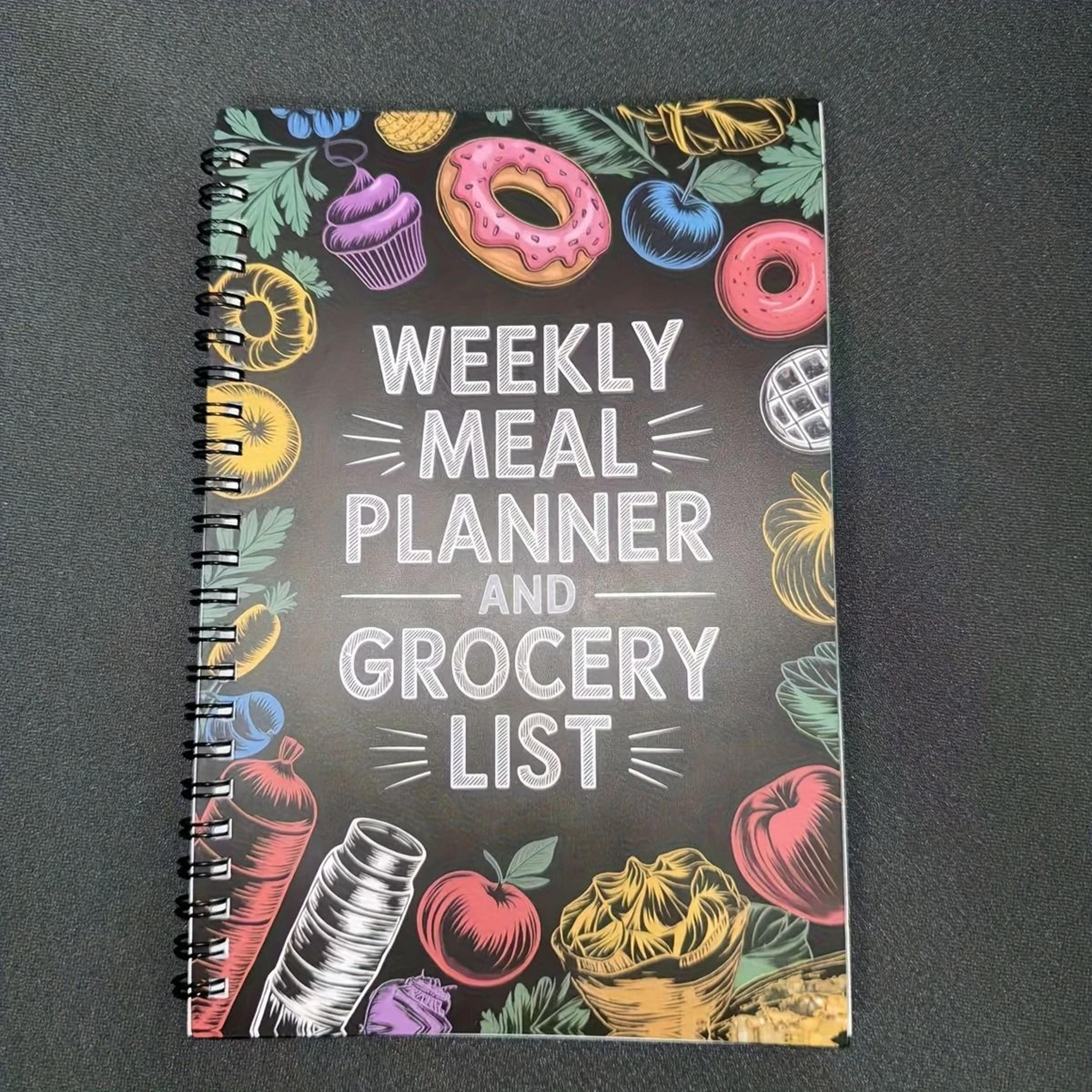 weekly meal planner and grocery list organizer journal for weight loss and nutrition tracking