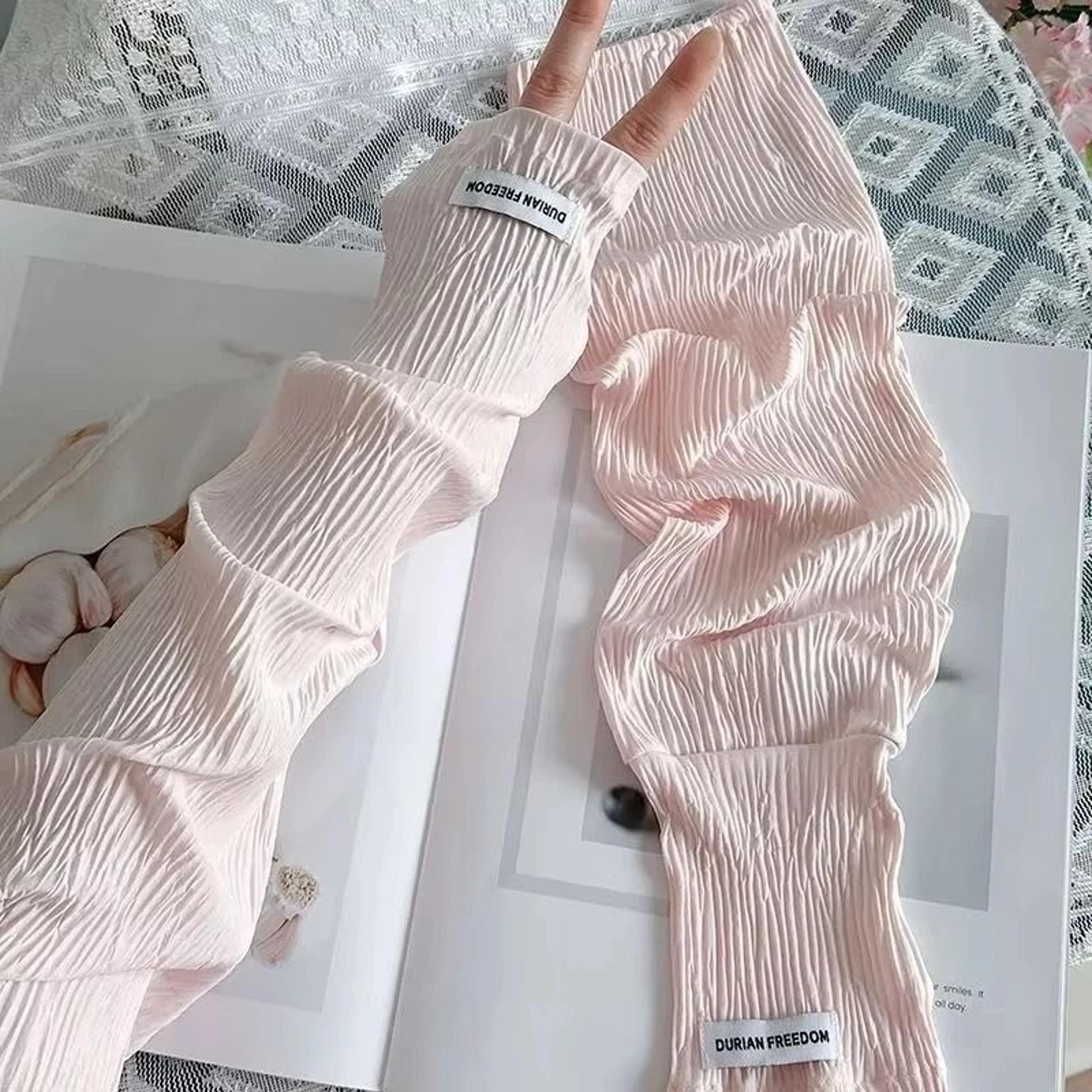 1 pair ice silk cooling sunscreen sleeves for driving, cycling, and uv protection