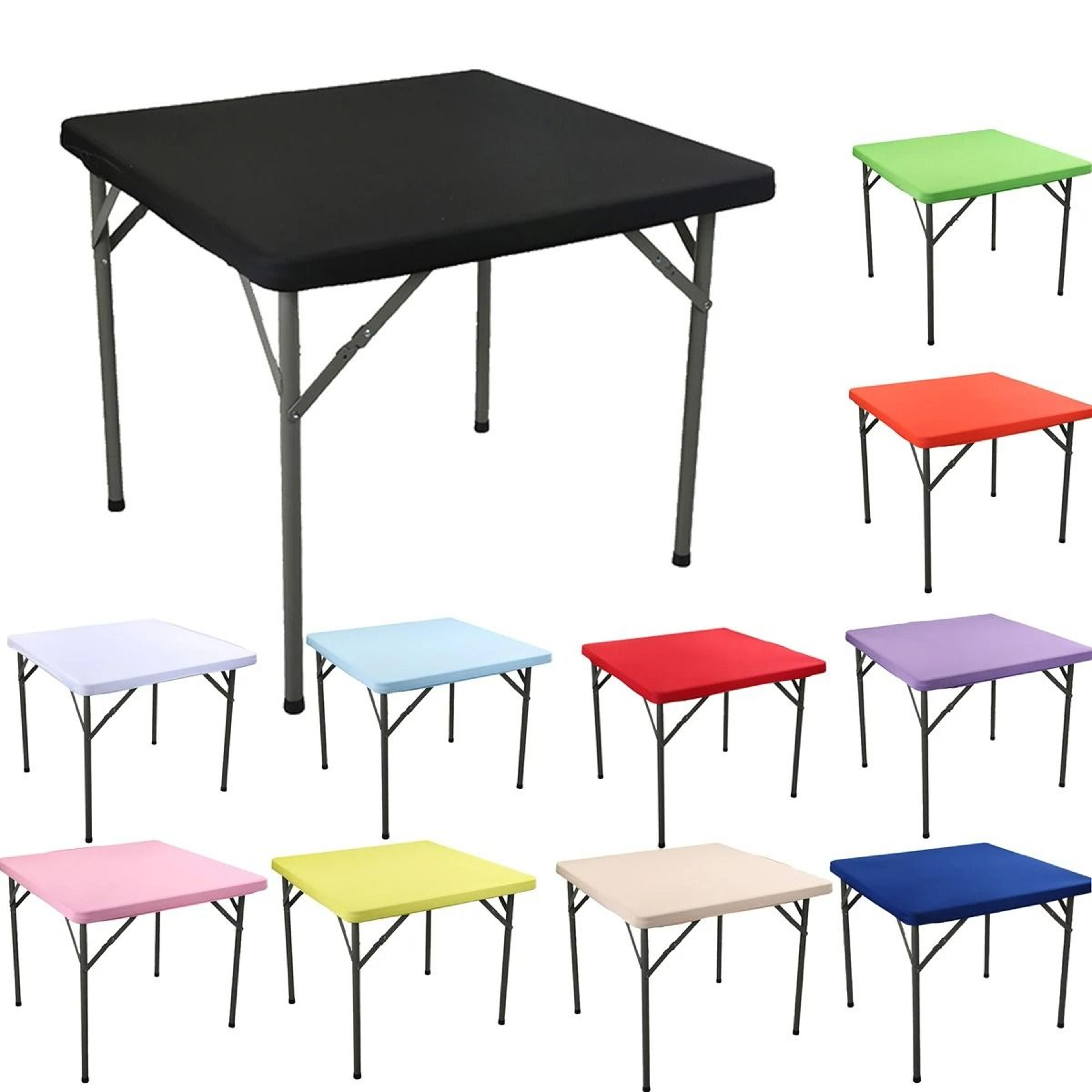 stretchy washable square table cover for weddings, cocktail events, and parties