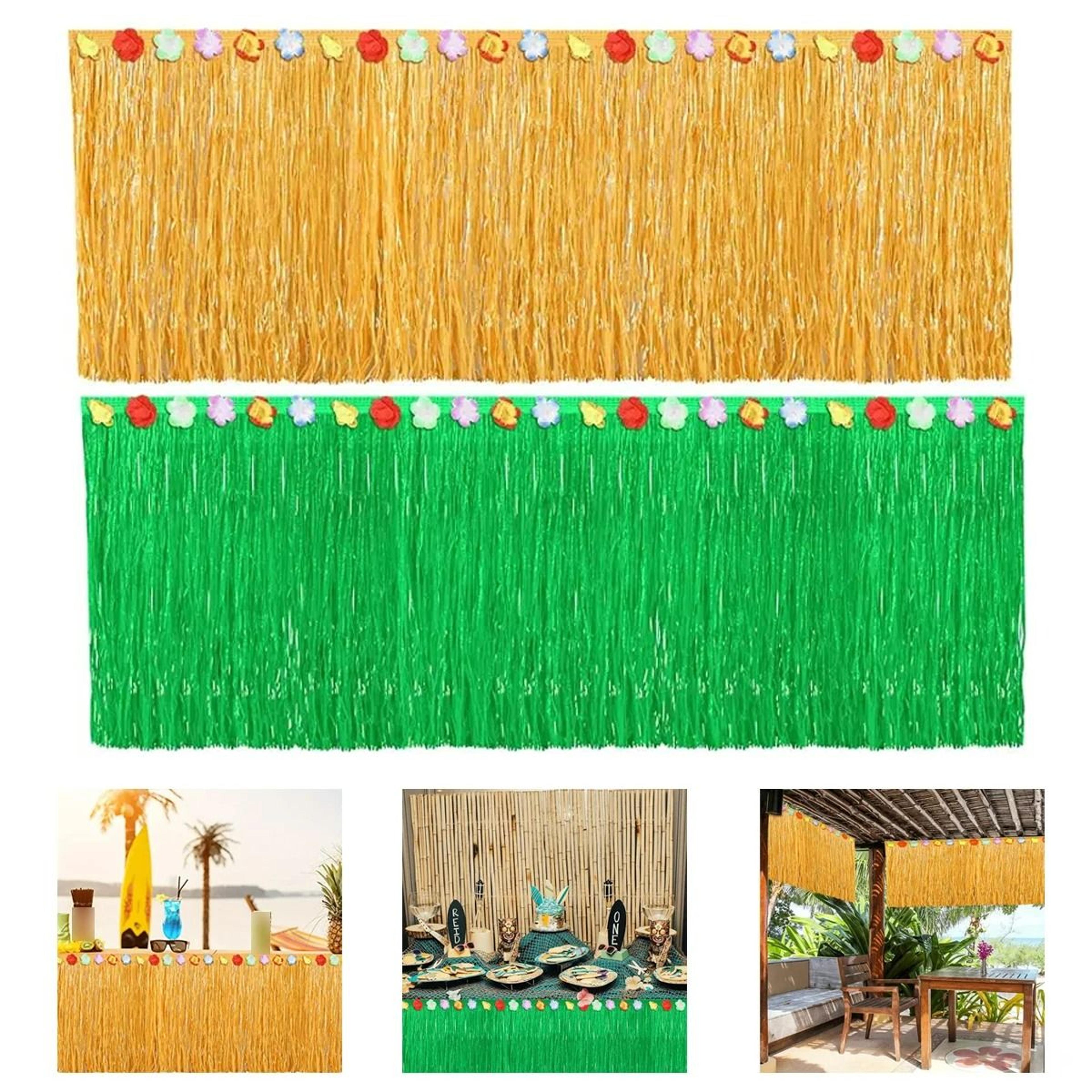 hawaiian luau party tassel table skirt and beach party door curtain decoration