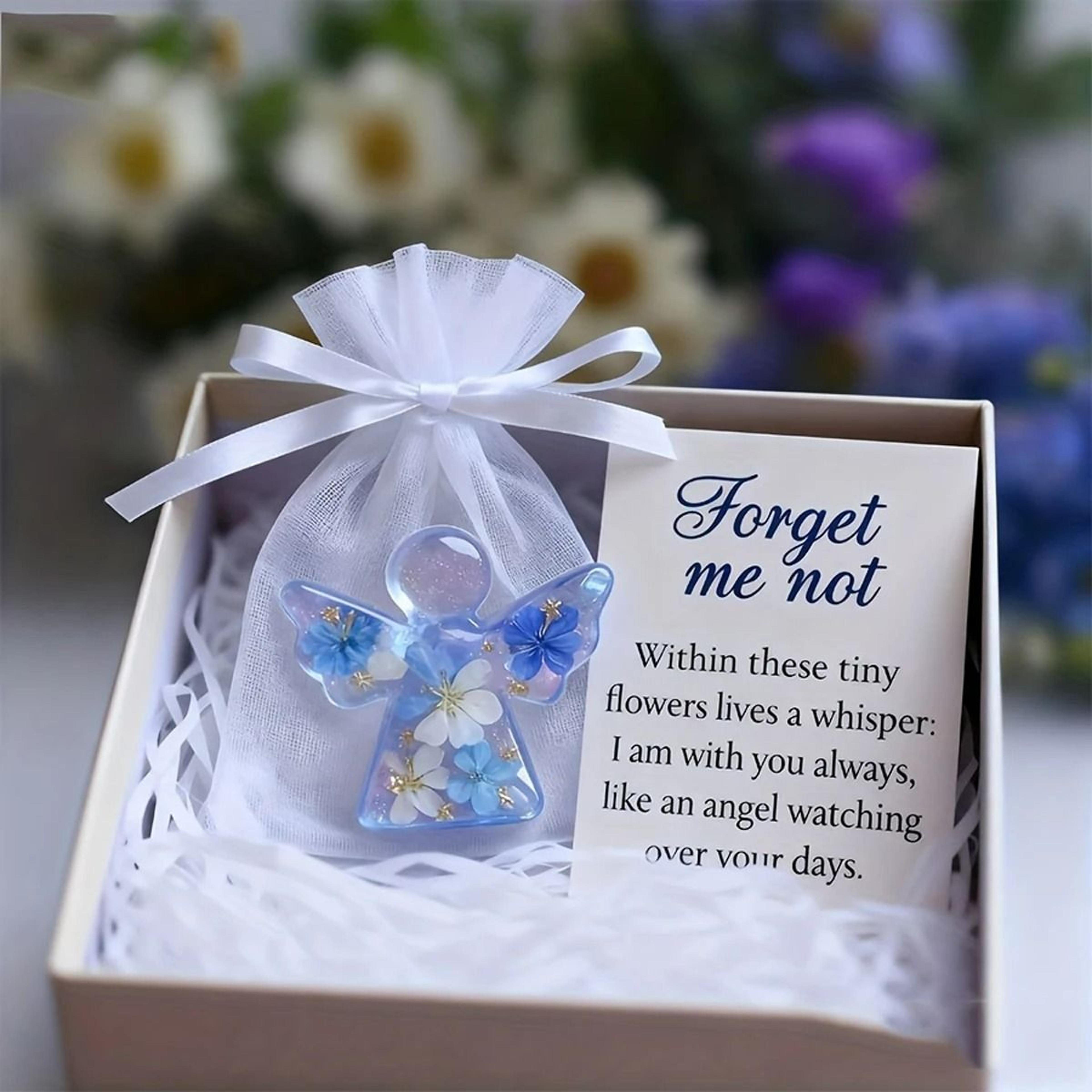 mini angel wing figurine pocket hug set with inspirational gift card