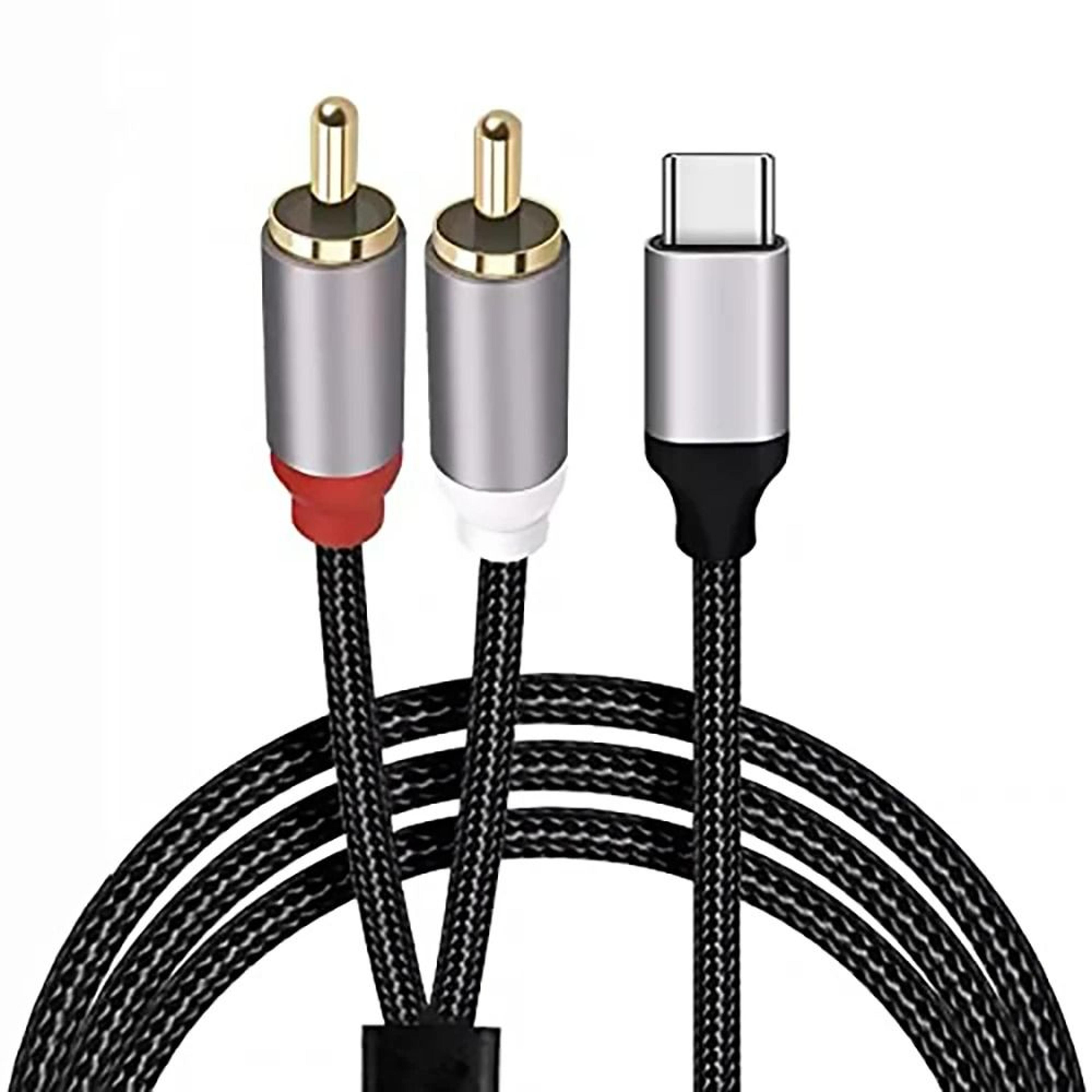 usb-c to 2 rca audio splitter cable (type-c to dual rca male)