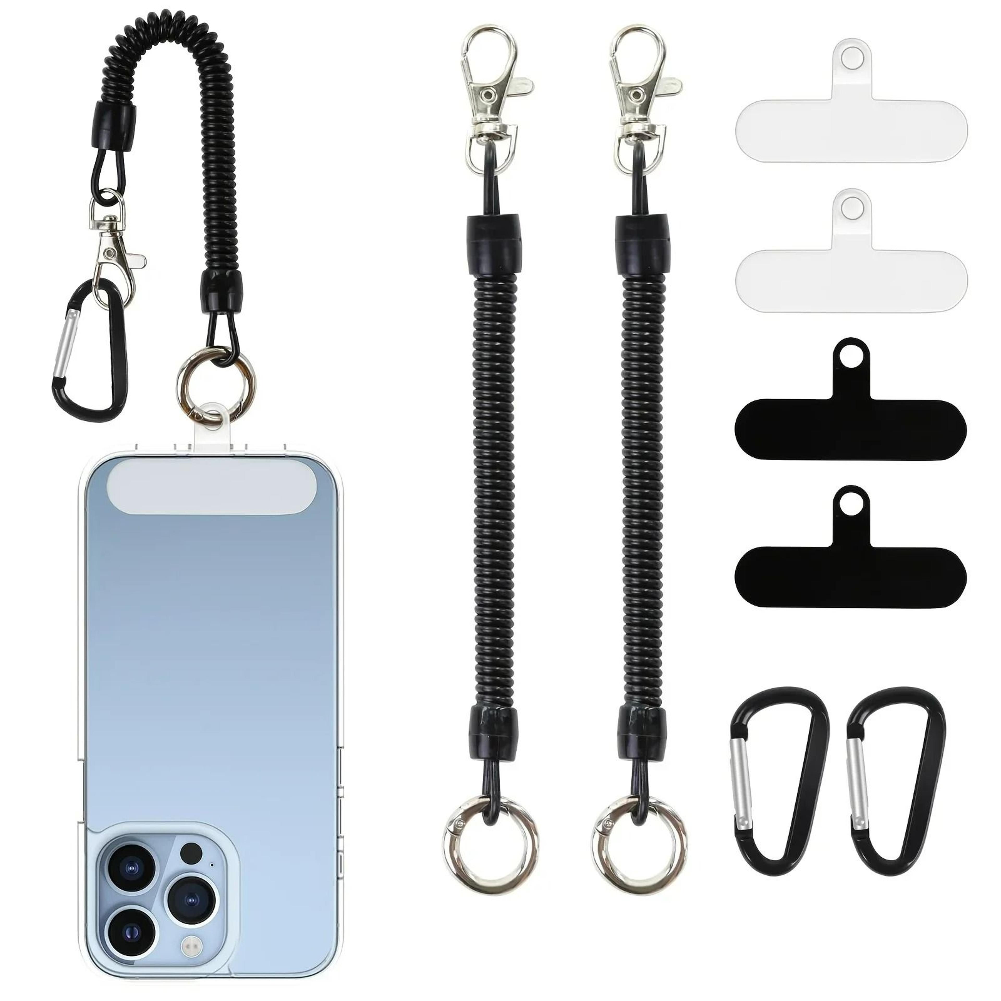 8-piece anti-theft phone tether lanyard set with carabiner for outdoor sports