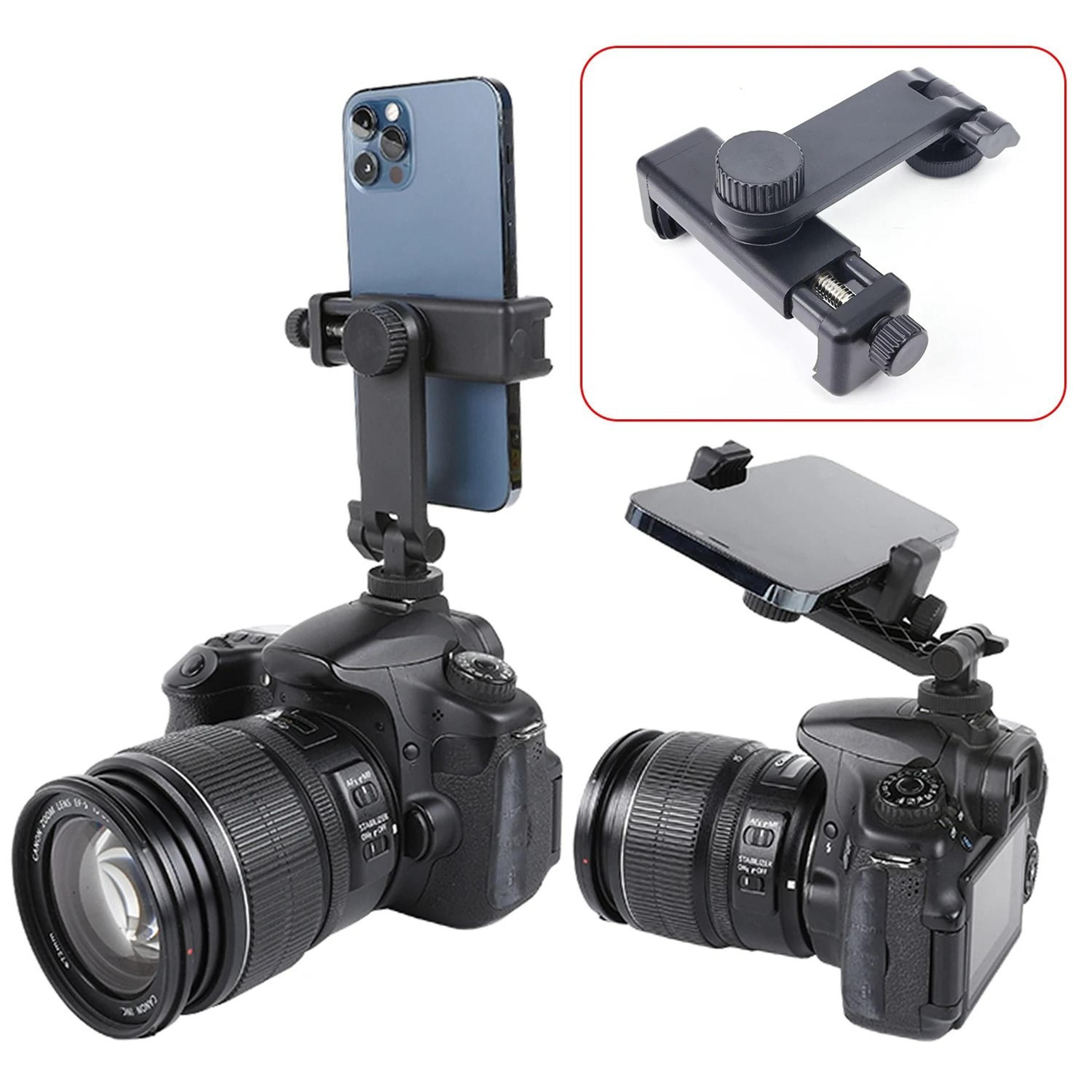 universal phone tripod mount adapter with adjustable clamp holder for tripods & selfie sticks